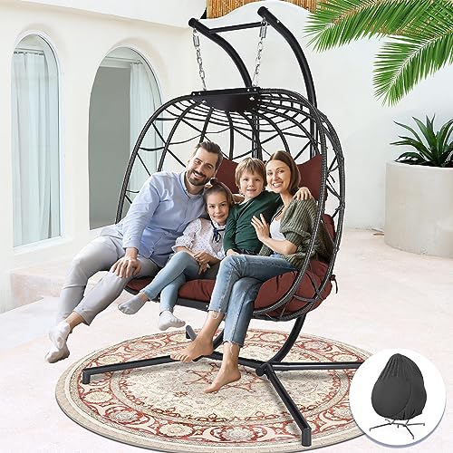 NICESOUL Wicker Rattan Hanging Swing Egg Chair with Stand - John Pierce Auto Care