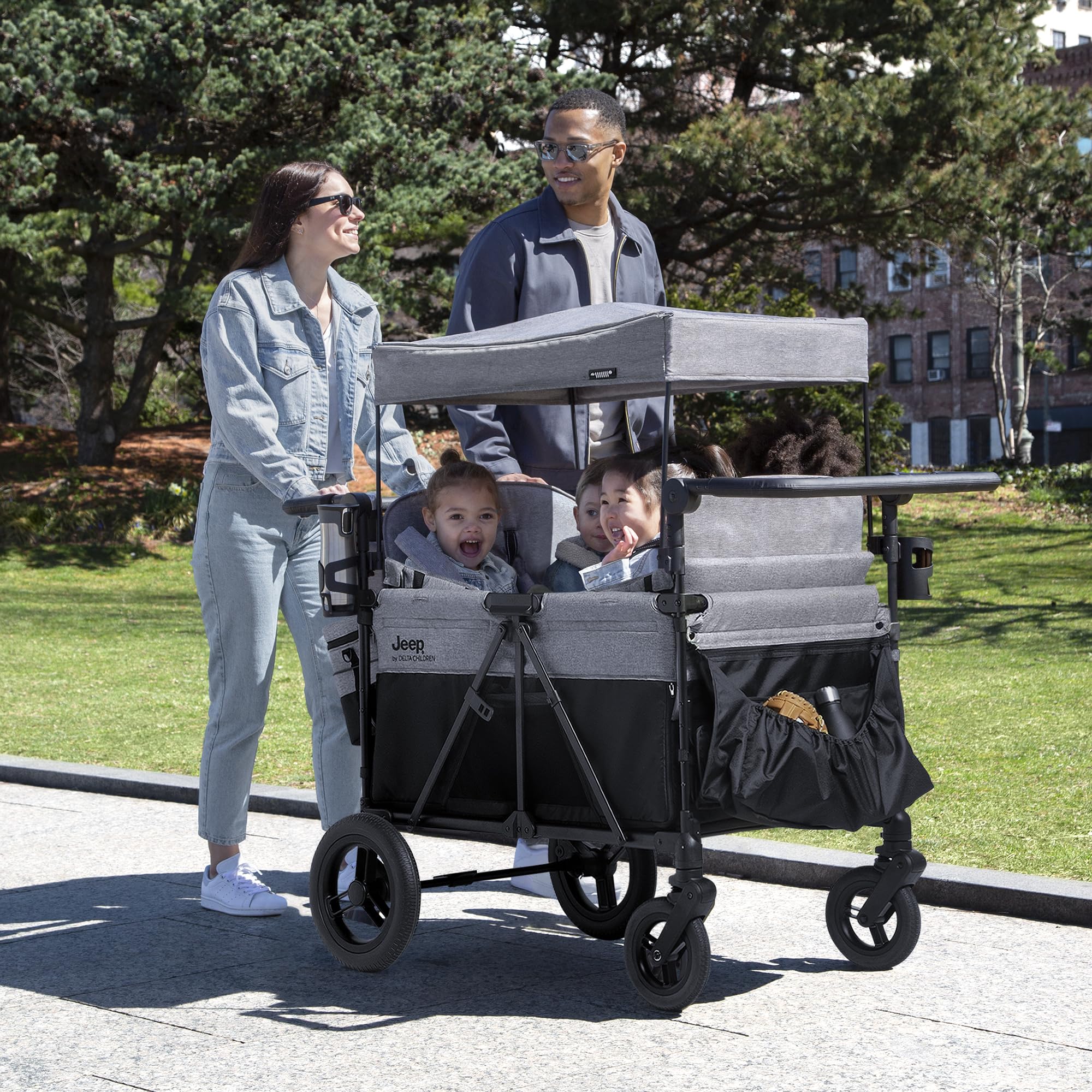 Jeep Wrangler Deluxe 4-Seater Stroller Wagon by Delta Children - John Pierce Auto Care
