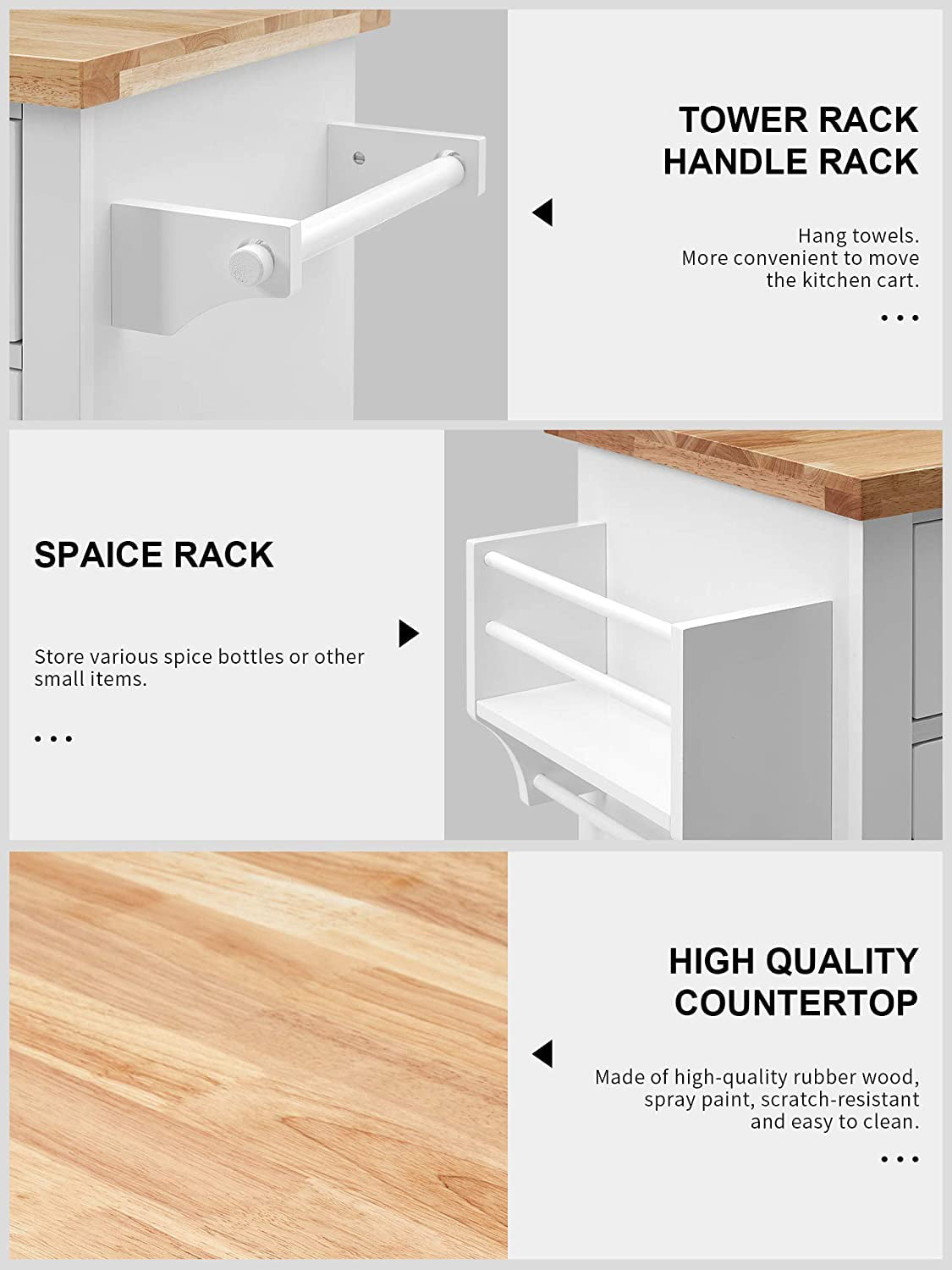 Homfa Kitchen Island Cart on Wheels with Storage Cabinet - John Pierce Auto Care