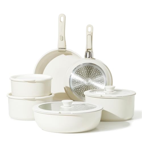CAROTE 11-Piece Nonstick Cookware Set with Detachable Handle - John Pierce Auto Care