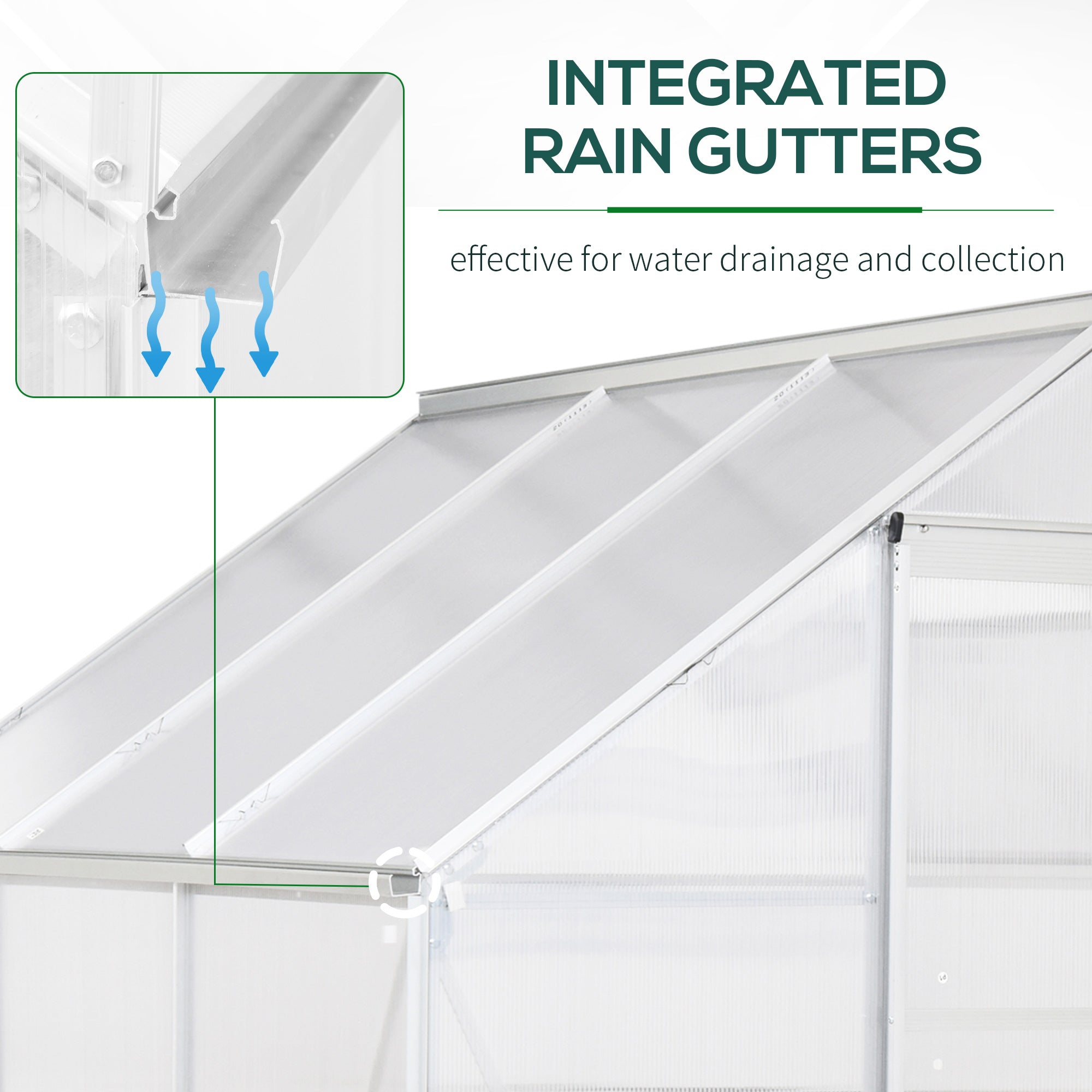 Outsunny 6x6-Foot Polycarbonate Greenhouse Kit with Aluminum Frame - John Pierce Auto Care