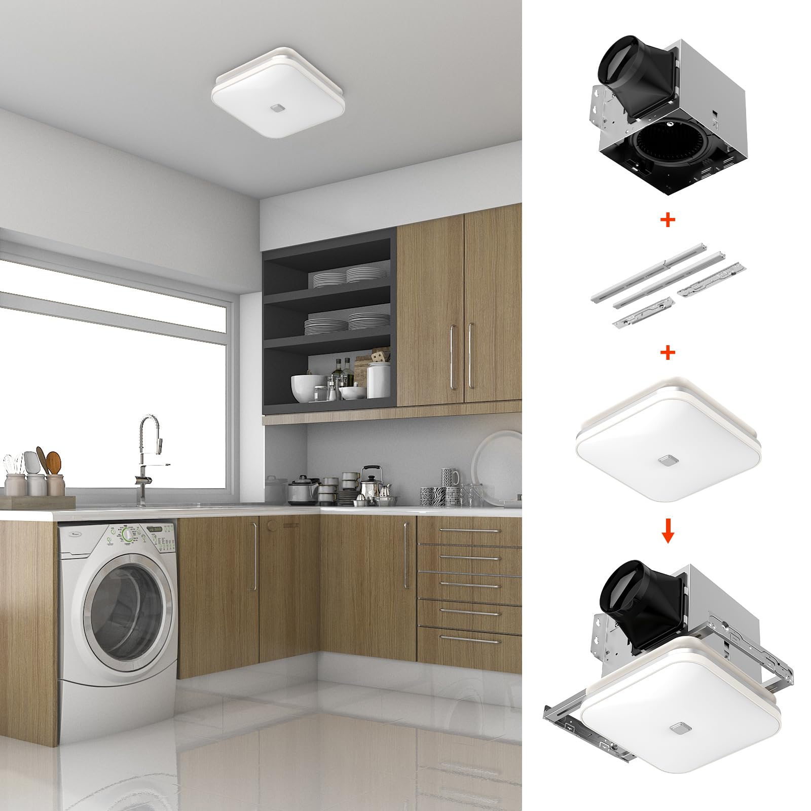 OREiN 100 CFM Bathroom Exhaust Fan with Integrated LED Light - John Pierce Auto Care