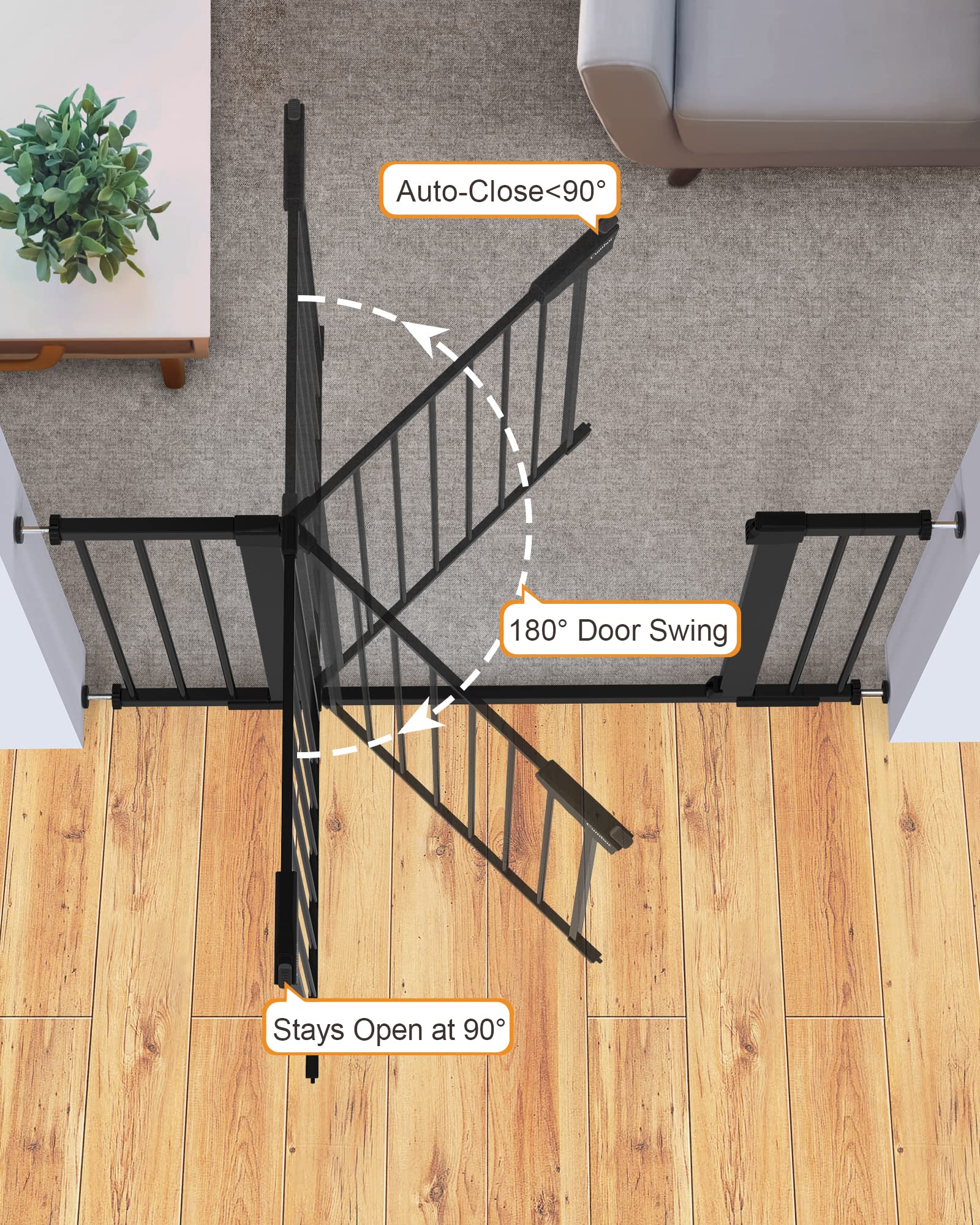Cumbor Tension-Mounted Adjustable Baby Gate with Doorway Extensions - John Pierce Auto Care