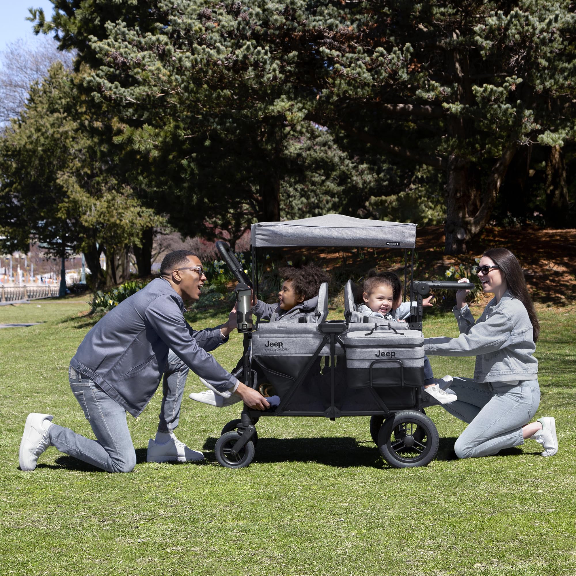 Jeep Wrangler Deluxe 4-Seater Stroller Wagon by Delta Children - John Pierce Auto Care