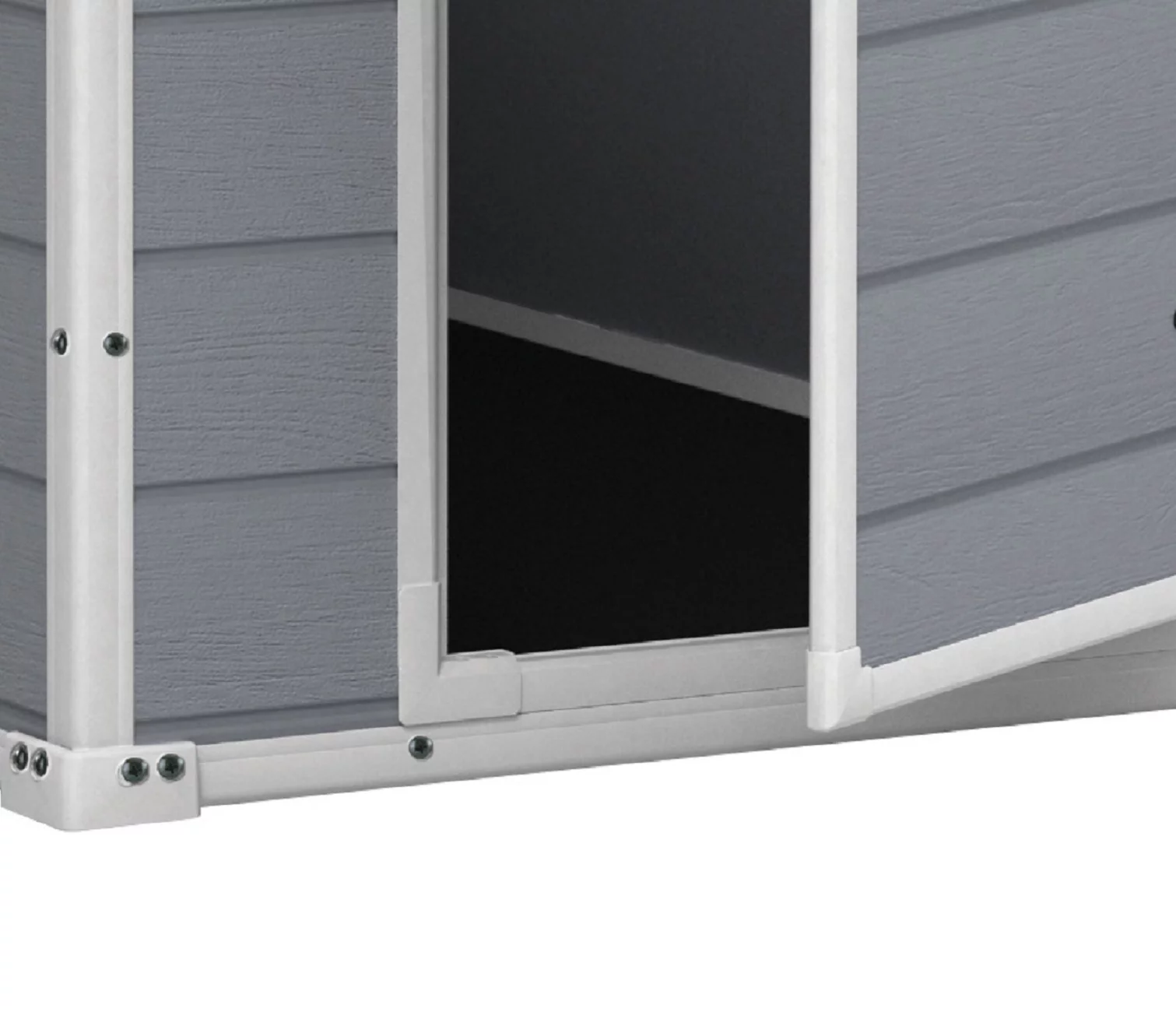 Keter Manor 4x6 Durable Resin Outdoor Storage Shed, Gray/White - John Pierce Auto Care