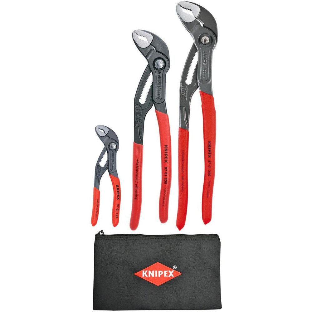 Knipex Cobra 3-Piece Pliers Set with Pouch - John Pierce Auto Care