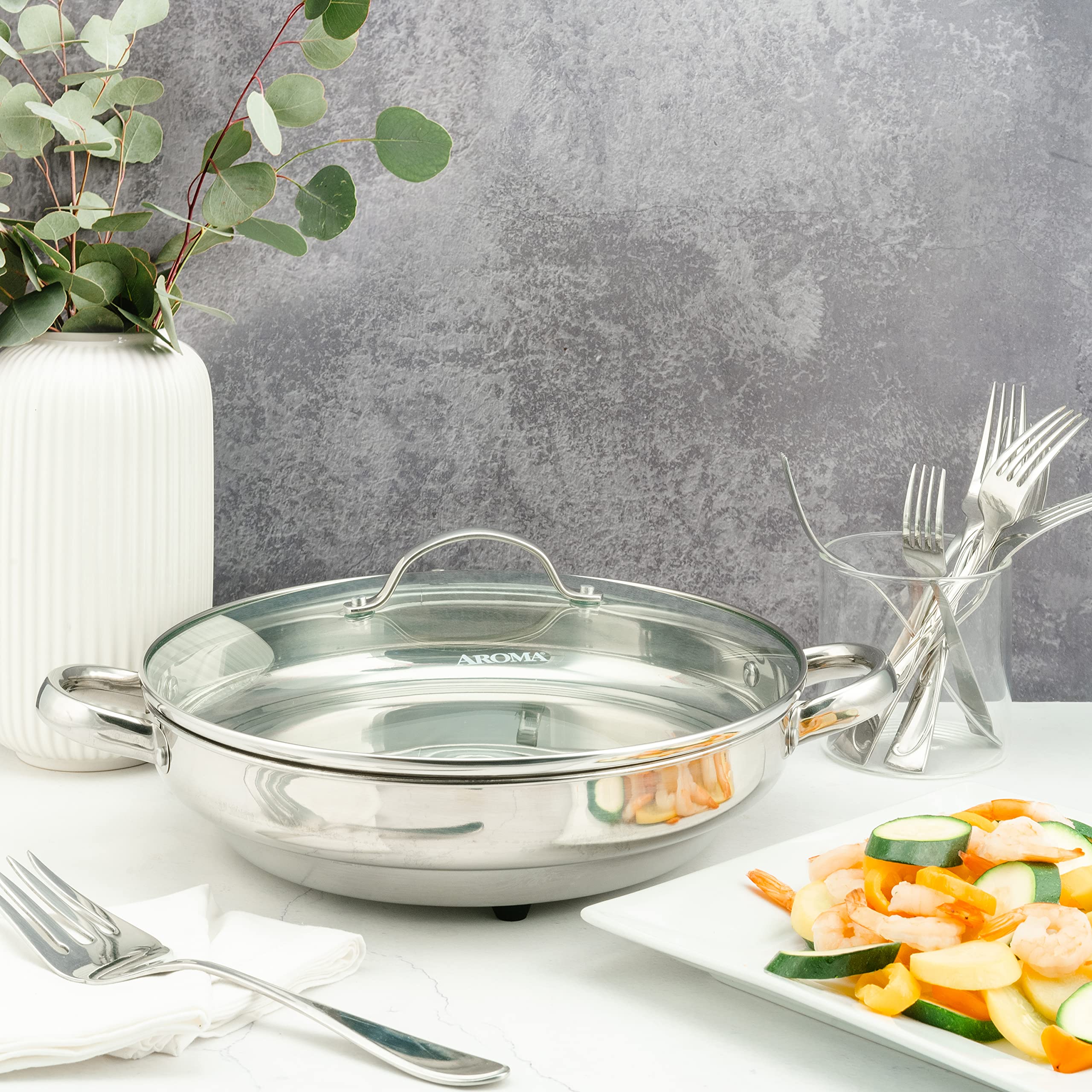 Aroma Housewares AFP-1600S Stainless Steel Electric Skillet - John Pierce Auto Care