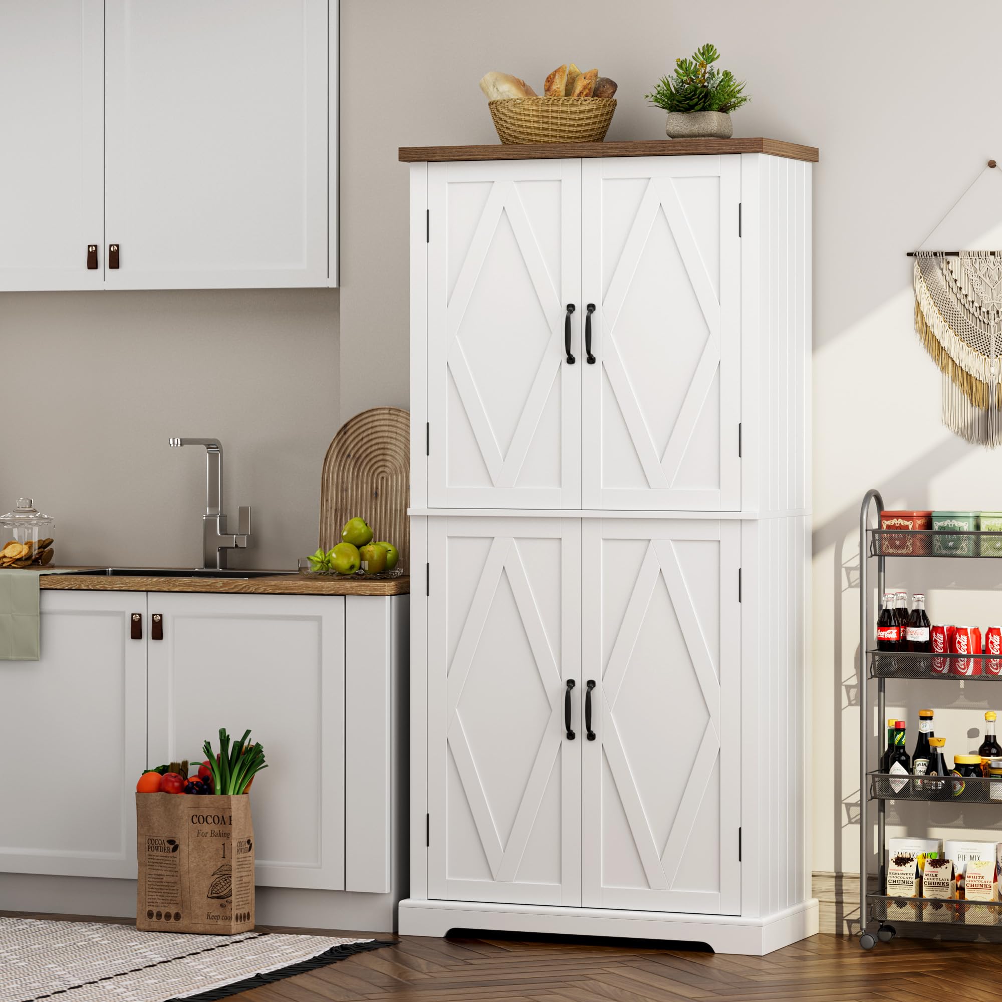 HOSTACK 64-Inch Kitchen Pantry Storage Cabinet - John Pierce Auto Care
