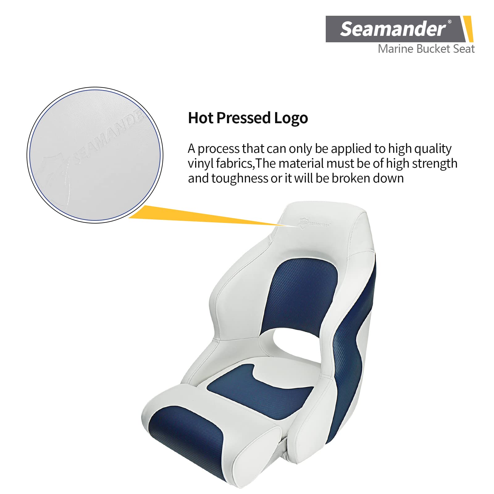 Seamander Premium White Captain Bucket Sport Boat Seat - John Pierce Auto Care