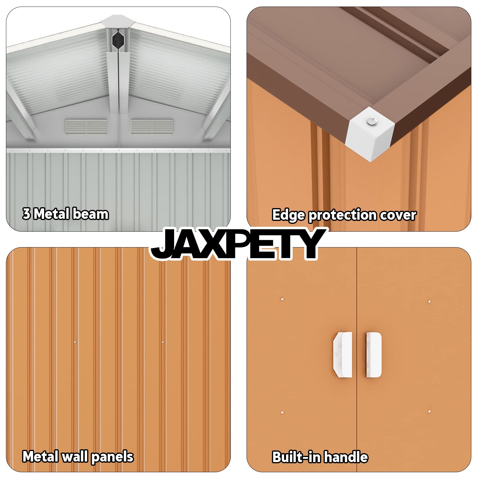 JAXPETY 6x8-Foot Outdoor Metal Storage Tool Shed with Sliding Doors - John Pierce Auto Care