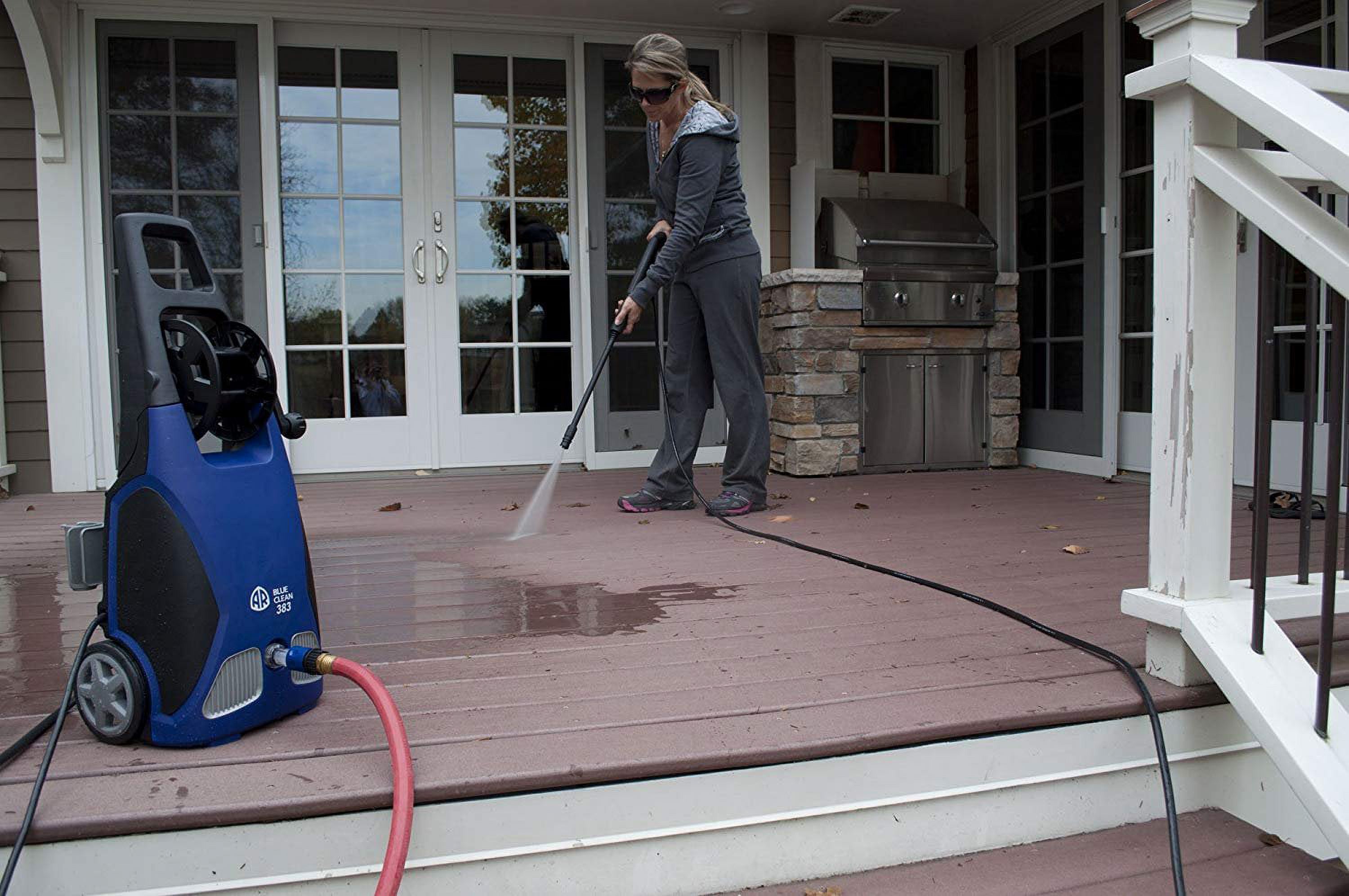 AR Blue Clean, AR383 1,900 PSI Electric Pressure Washer, Nozzles, Spray Gun, Wand, Detergent Bottle & Hose - John Pierce Auto Care