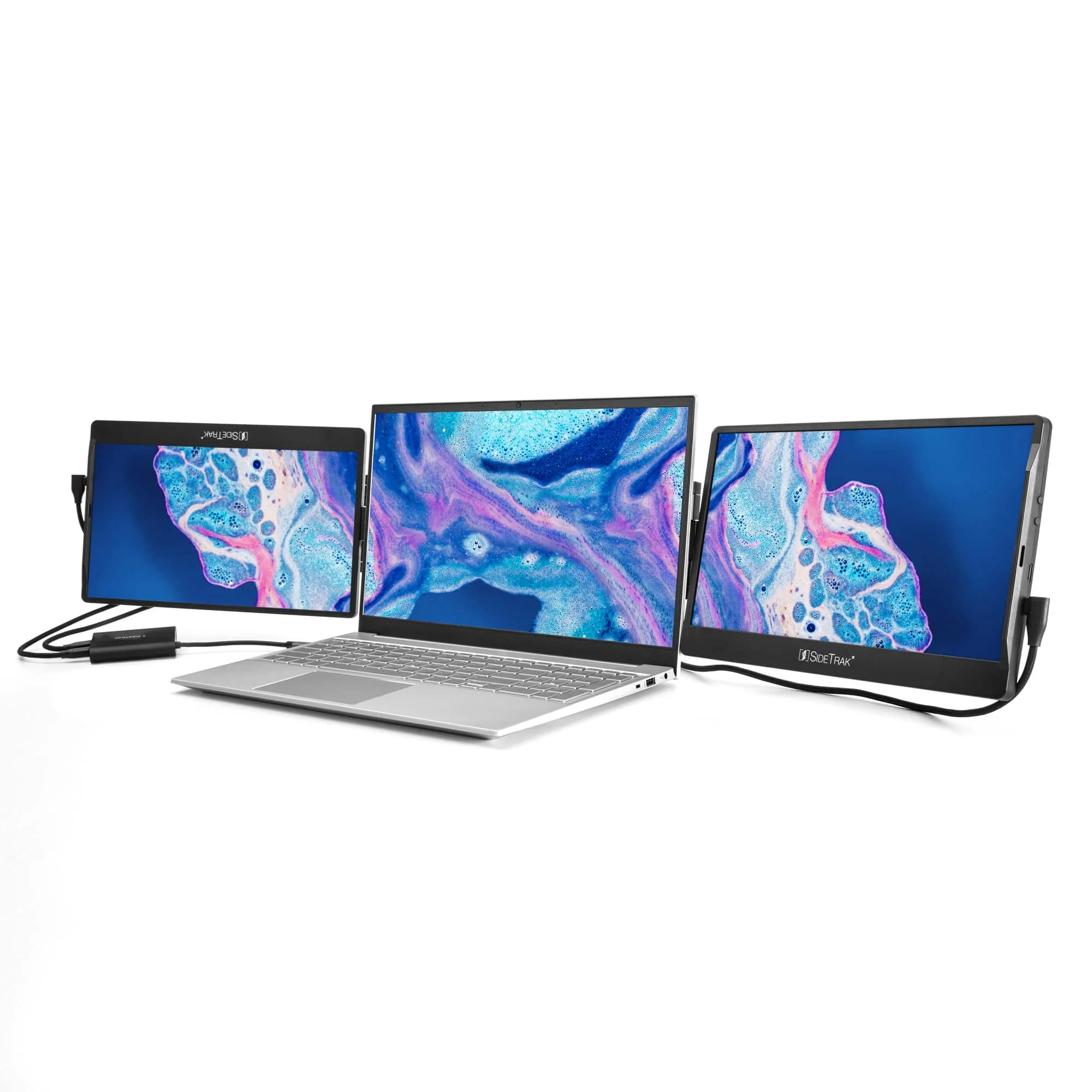 SideTrak Swivel 12.5 Triple Portable Monitor for Laptop with Powered USB C Hub | Attachable FHD IPS Rotating Three Screen Laptop | Compatible with Windows | Powered by USB-C Hub - John Pierce Auto Care