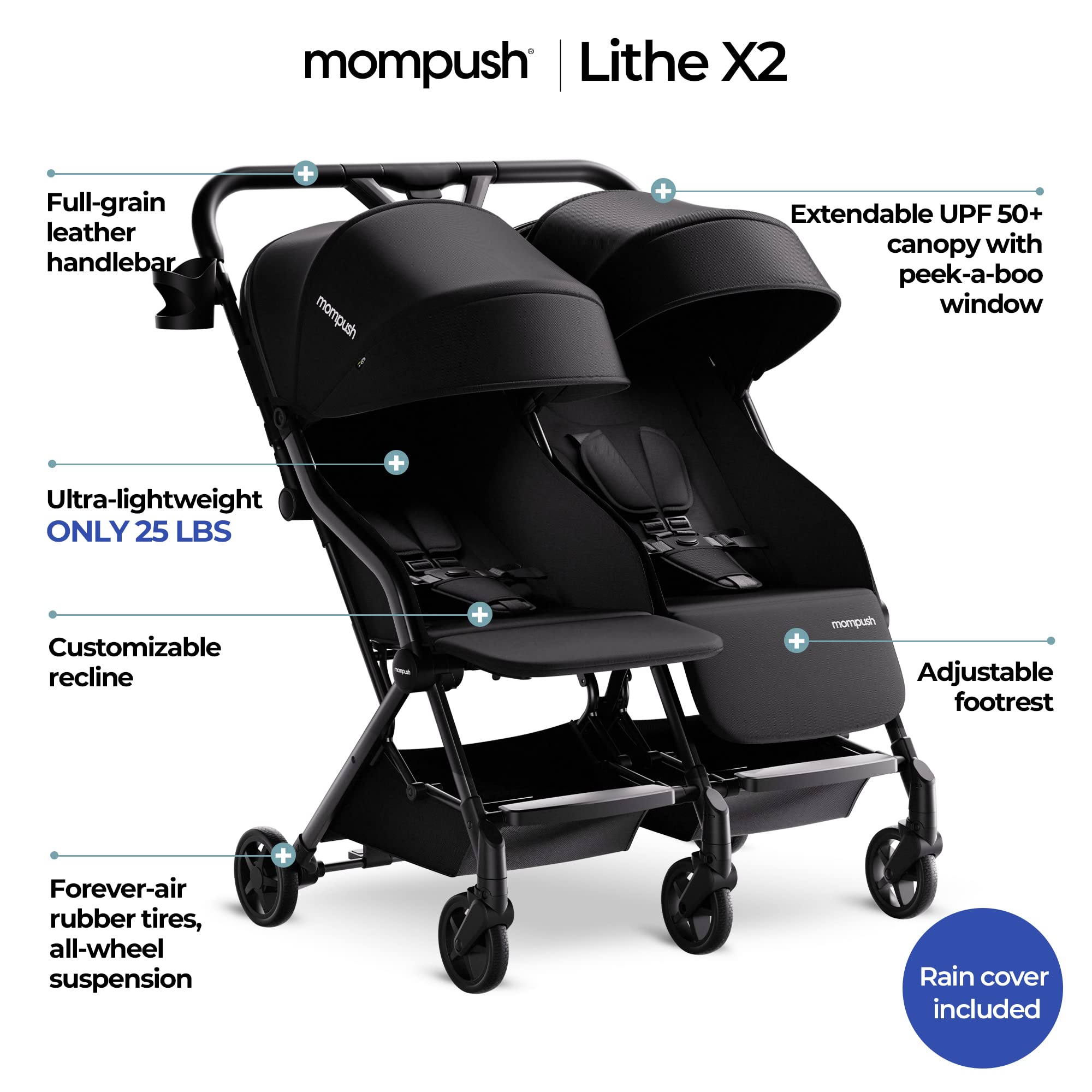 Mompush Ultra Lightweight Self-Standing Folding Travel Stroller - John Pierce Auto Care