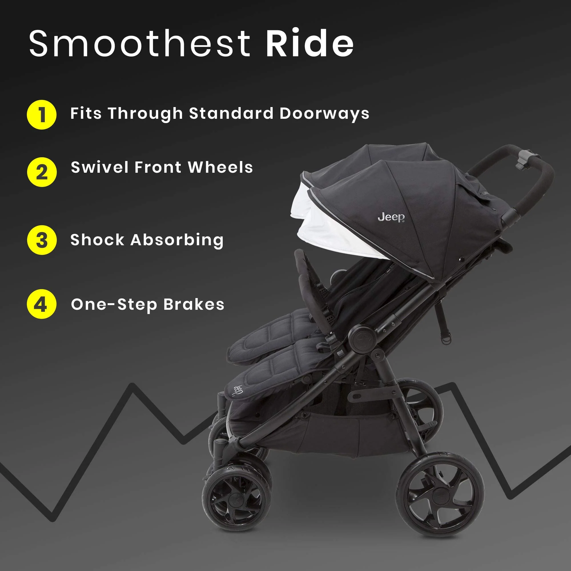 Jeep Destination Ultralight Side-by-Side Stroller - John Pierce Auto Care