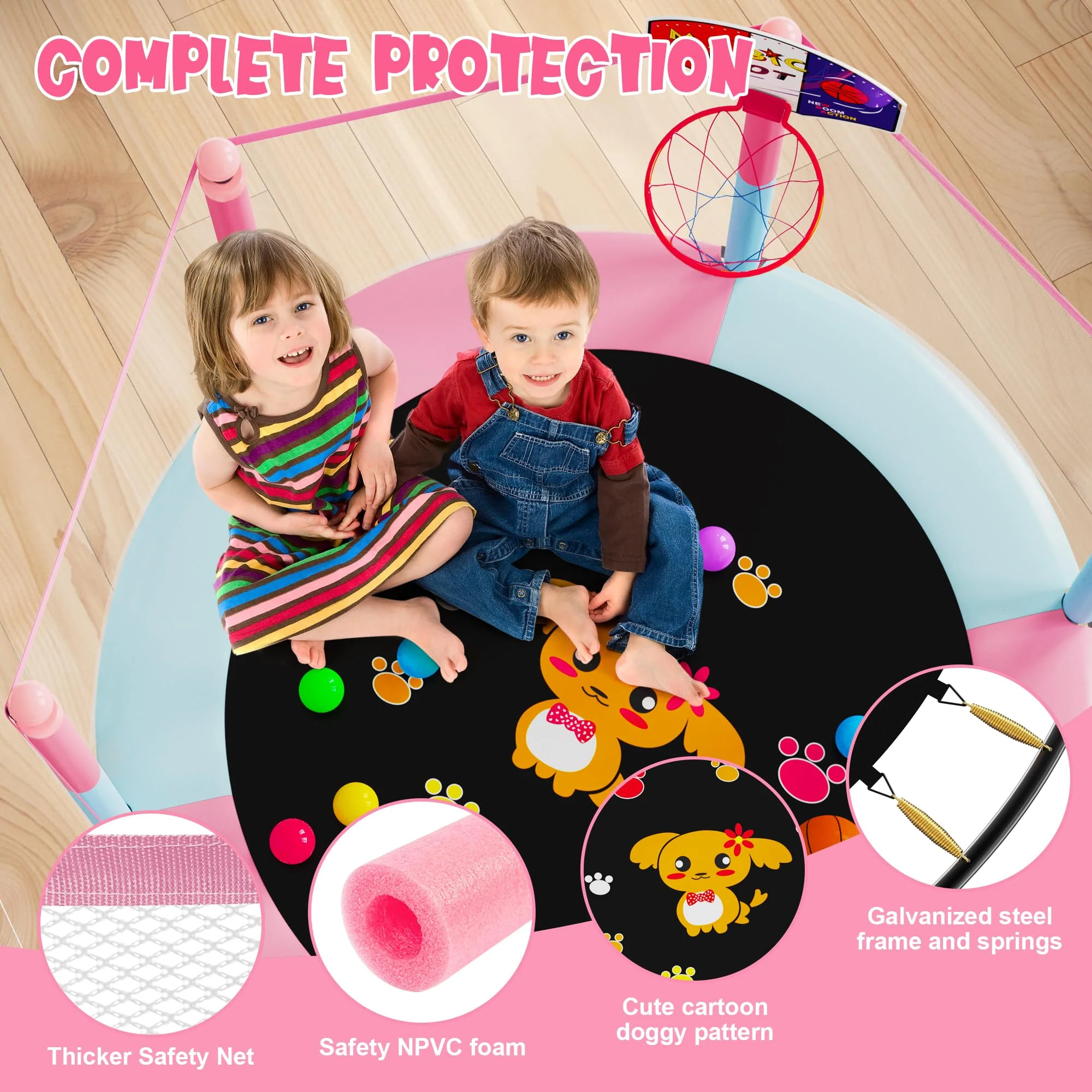 VGMiu 5-ft. Kids’ Trampoline with Enclosure - John Pierce Auto Care