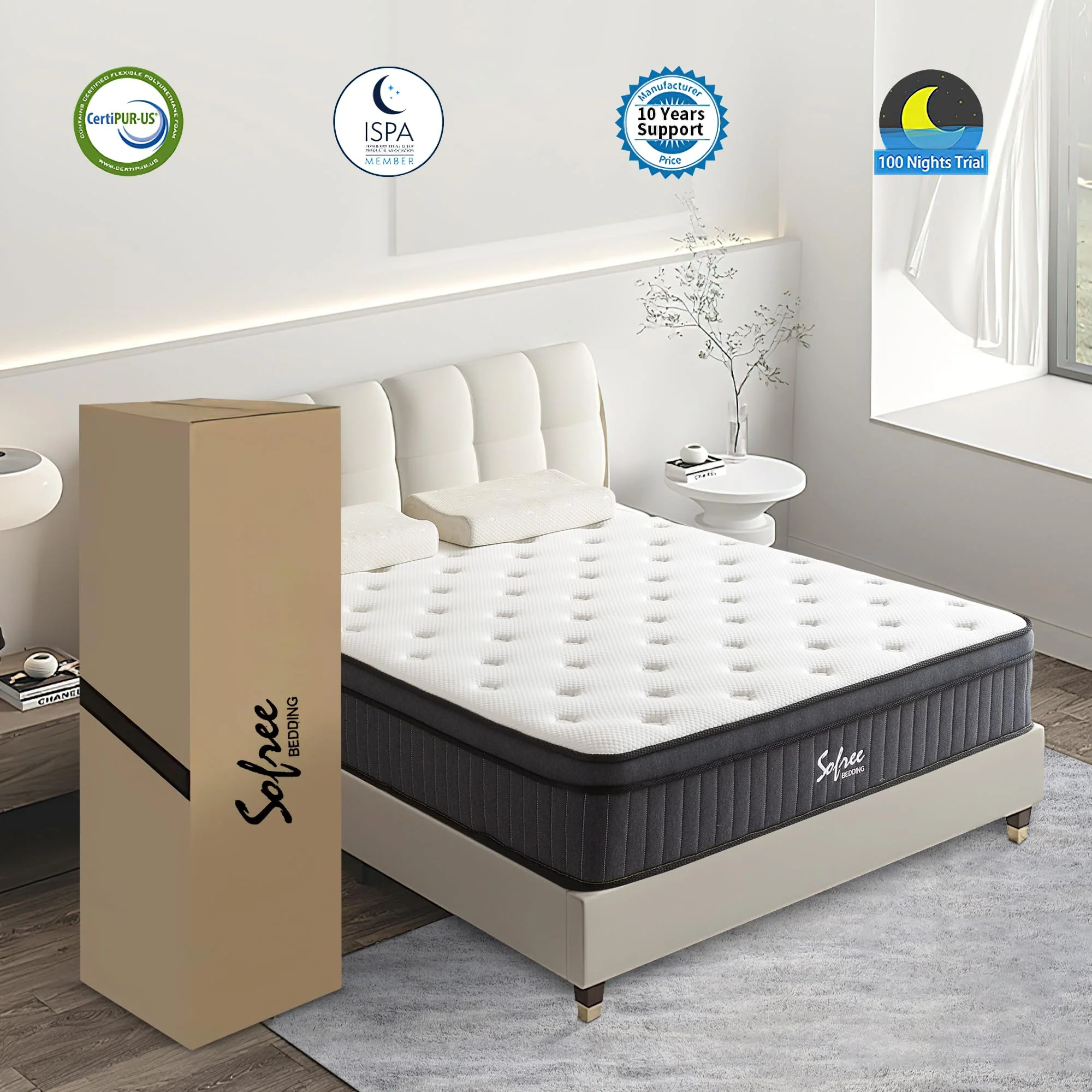 Sofree Bedding 12-Inch Memory Foam Hybrid Mattress - John Pierce Auto Care