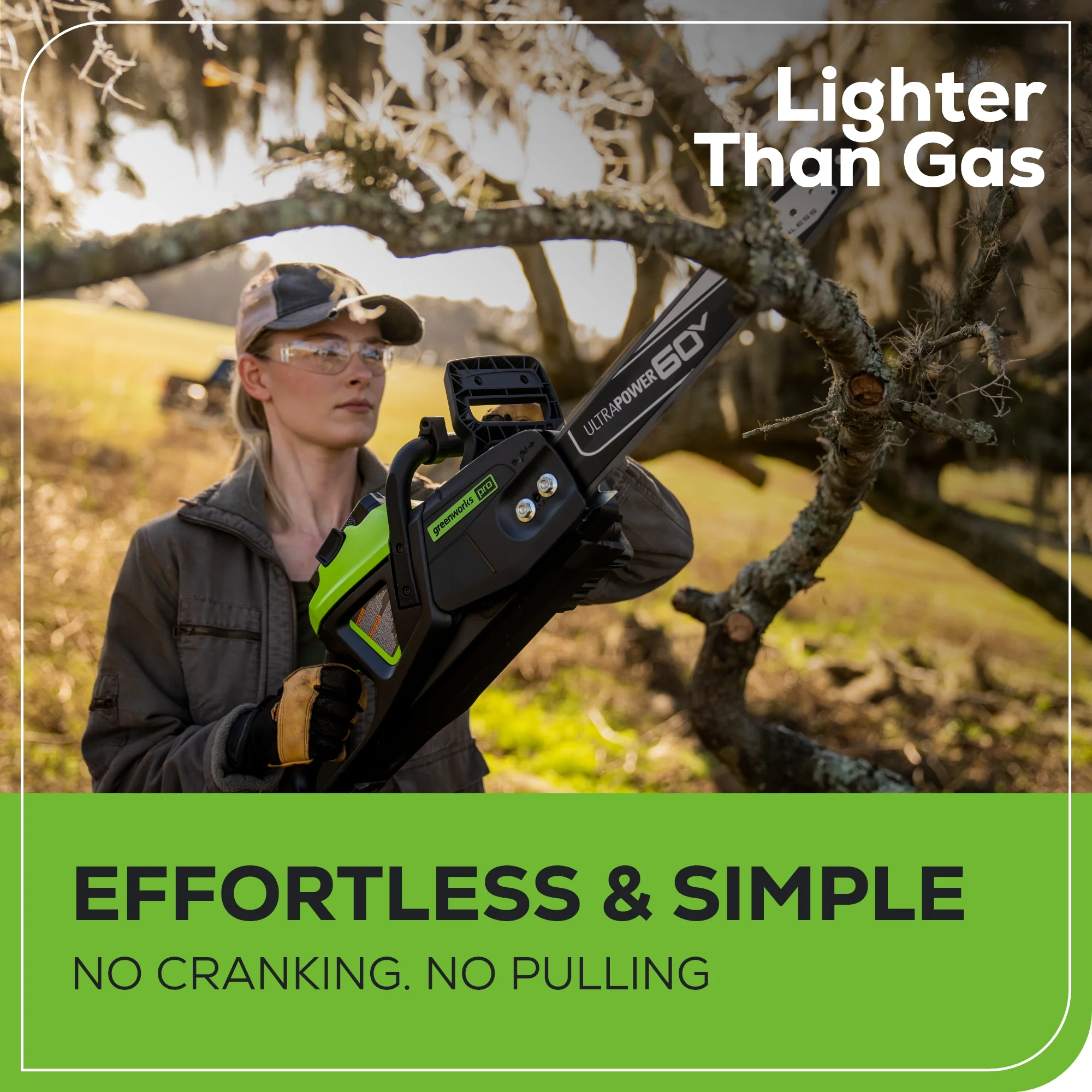 Greenworks Pro 60V 16 in. Brushless Cordless 2kW Chainsaw with 2.5 Ah Battery and Charger - John Pierce Auto Care