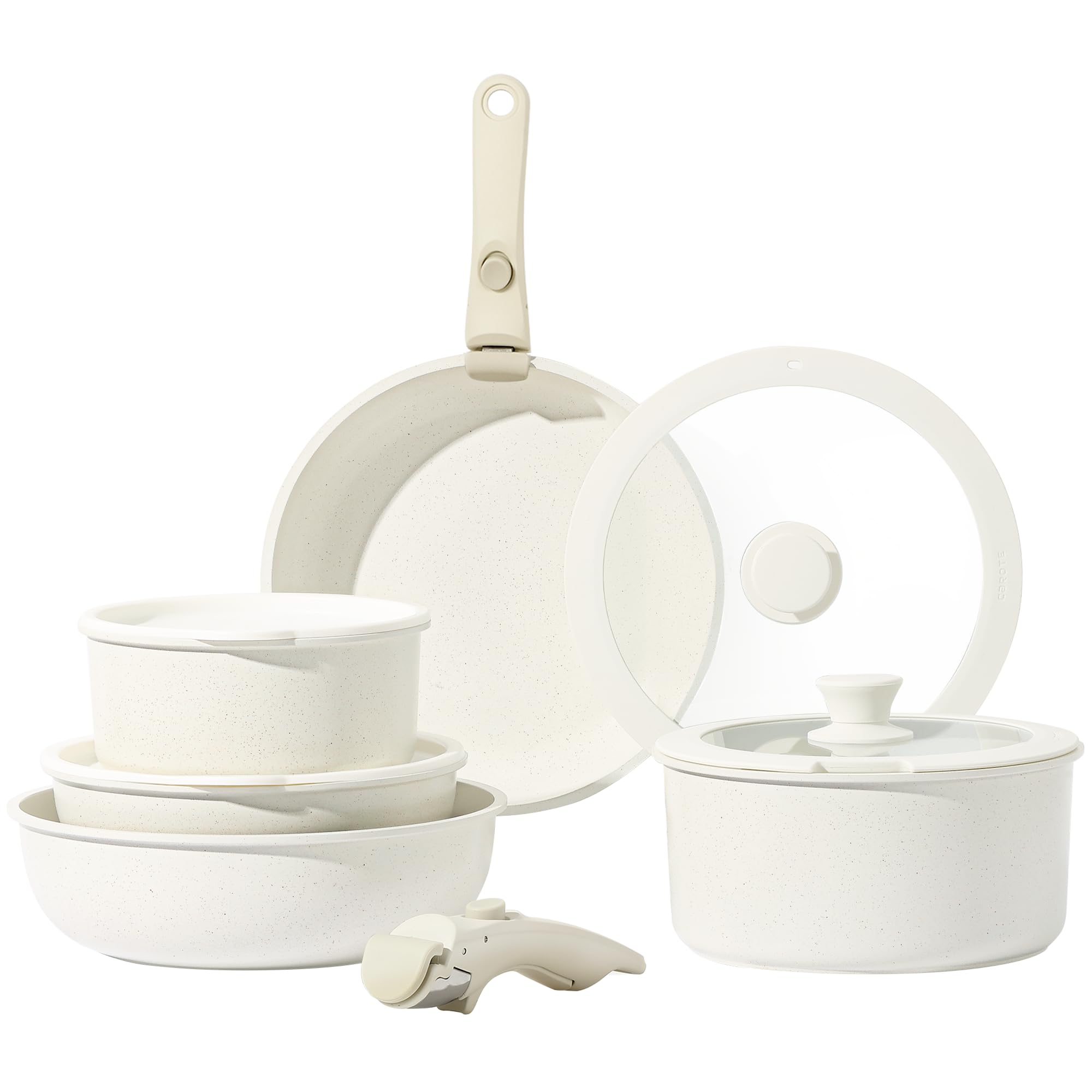 CAROTE 11-Piece Nonstick Cookware Set with Detachable Handle - John Pierce Auto Care