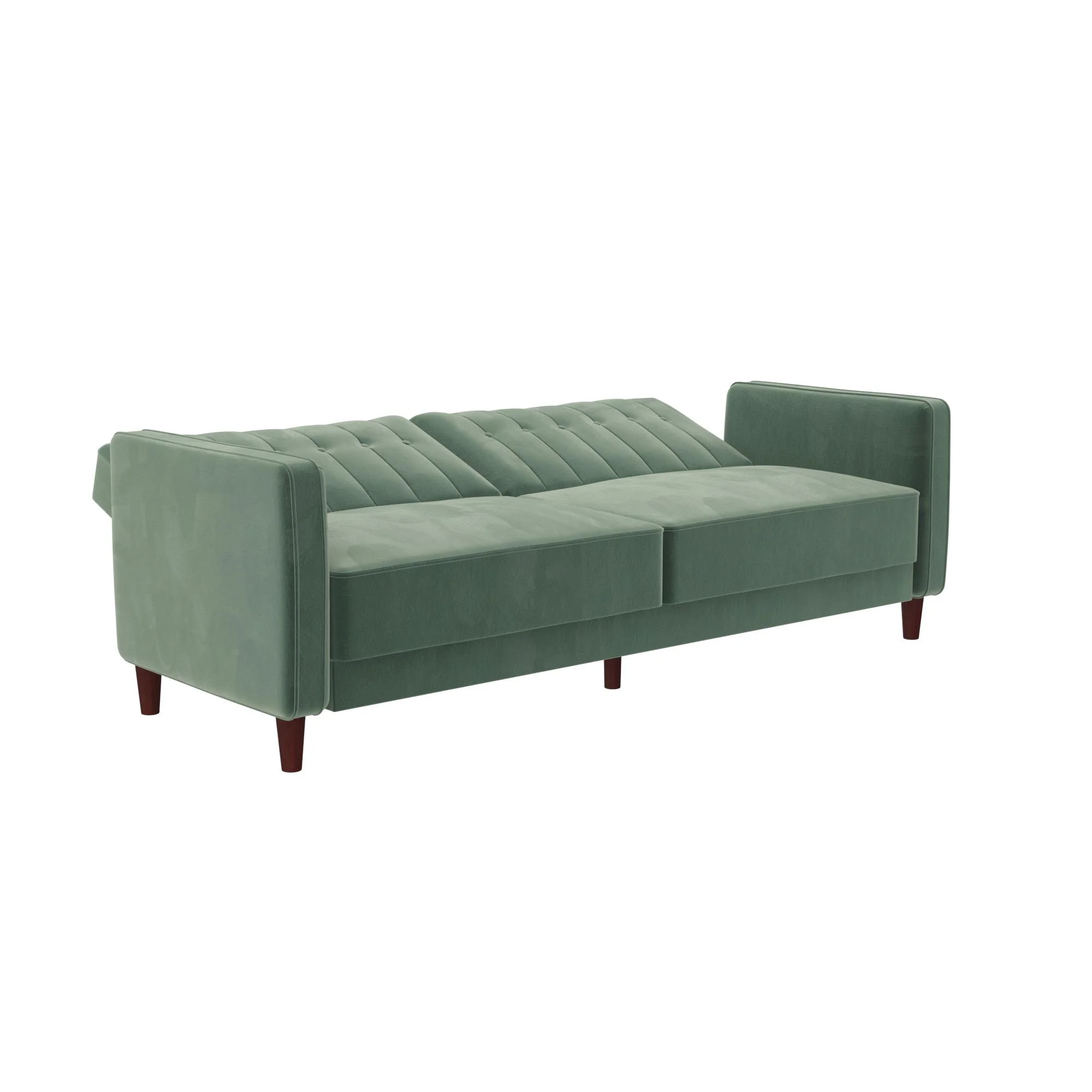 DHP Pin Tufted Transitional Futon, Light Green Velvet - John Pierce Auto Care