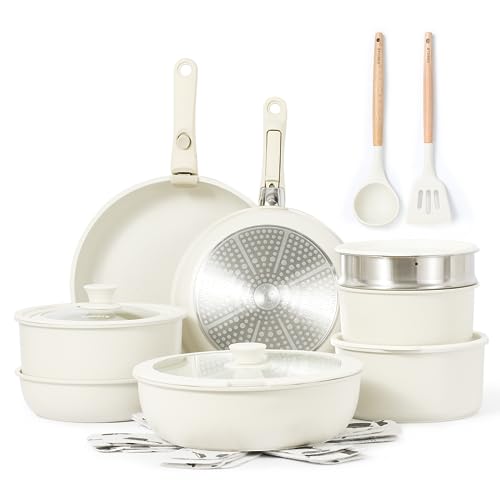 CAROTE 11-Piece Nonstick Cookware Set with Detachable Handle - John Pierce Auto Care