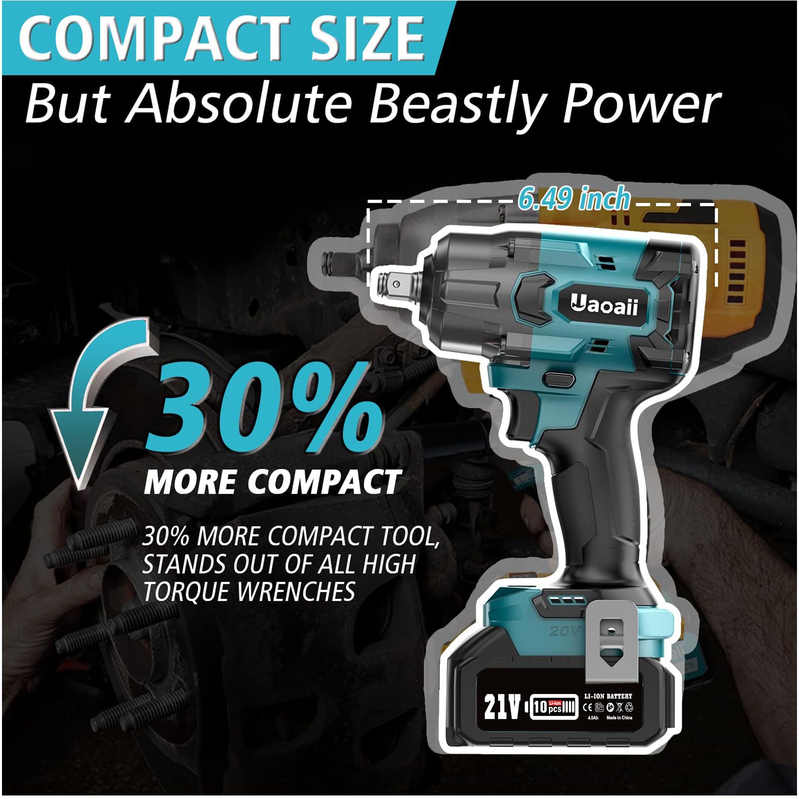 Uaoaii 1000Nm High-Torque 1/2-Inch Cordless Impact Wrench Kit - John Pierce Auto Care