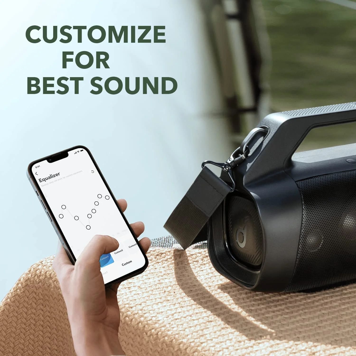 Soundcore Anker Motion Boom Plus Outdoor Bluetooth Speaker,80W Booming Sound,Portable with Strap for Camping - John Pierce Auto Care