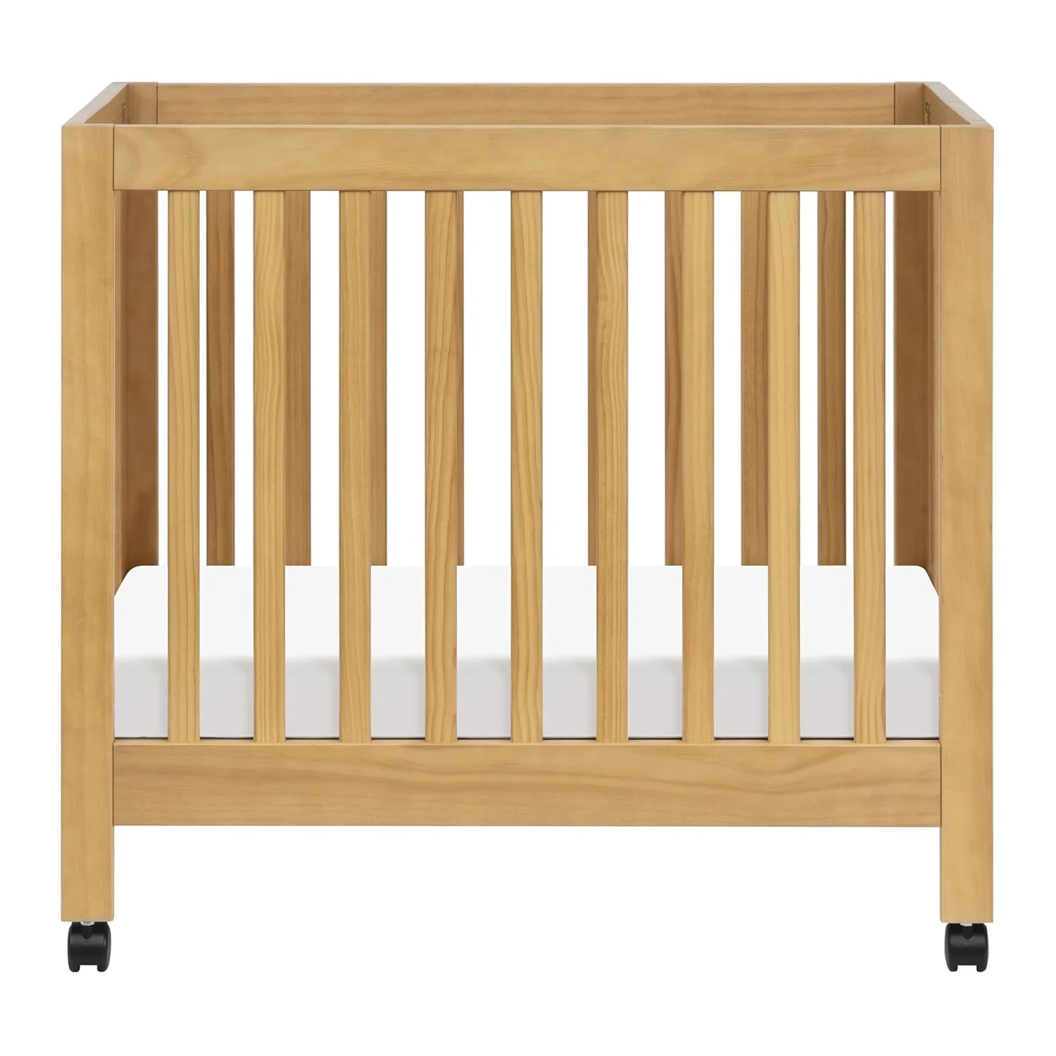 Babyletto Origami Mini Portable Crib Folding with Wheels in Honey, 2 Adjustable Mattress Positions, Greenguard Gold Certified - John Pierce Auto Care