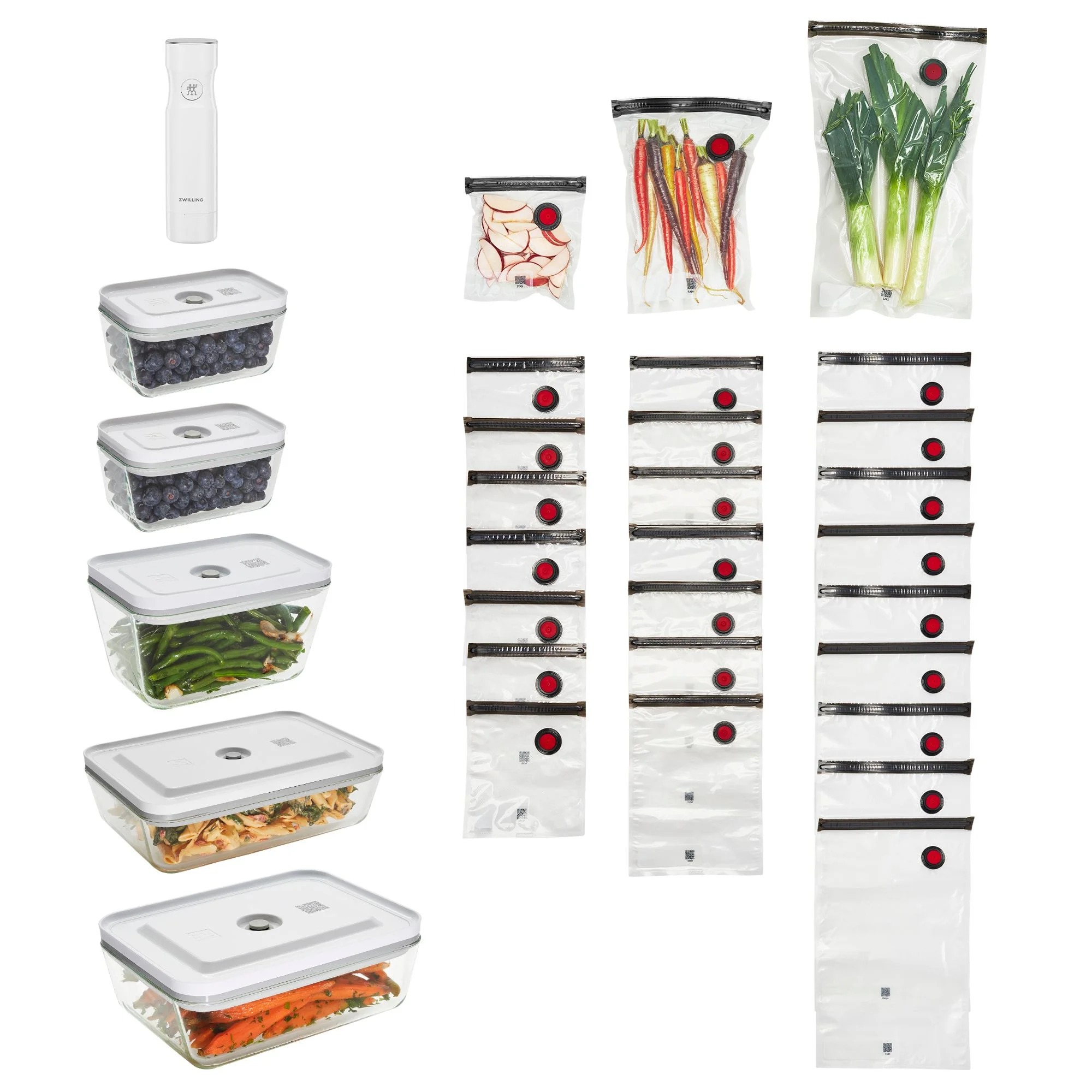 Zwilling Fresh & Save 32-pc Vacuum Sealer Machine Set, Sous Vide Bags, Meal prep, Airtight Food Storage Containers Glass - John Pierce Auto Care