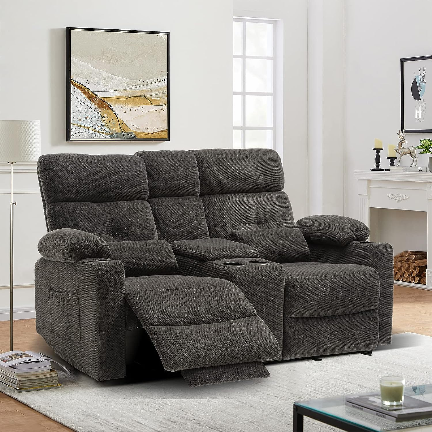 RIHEREFY 68-Inch RV Power Reclining Loveseat (Wall Hugger) - John Pierce Auto Care