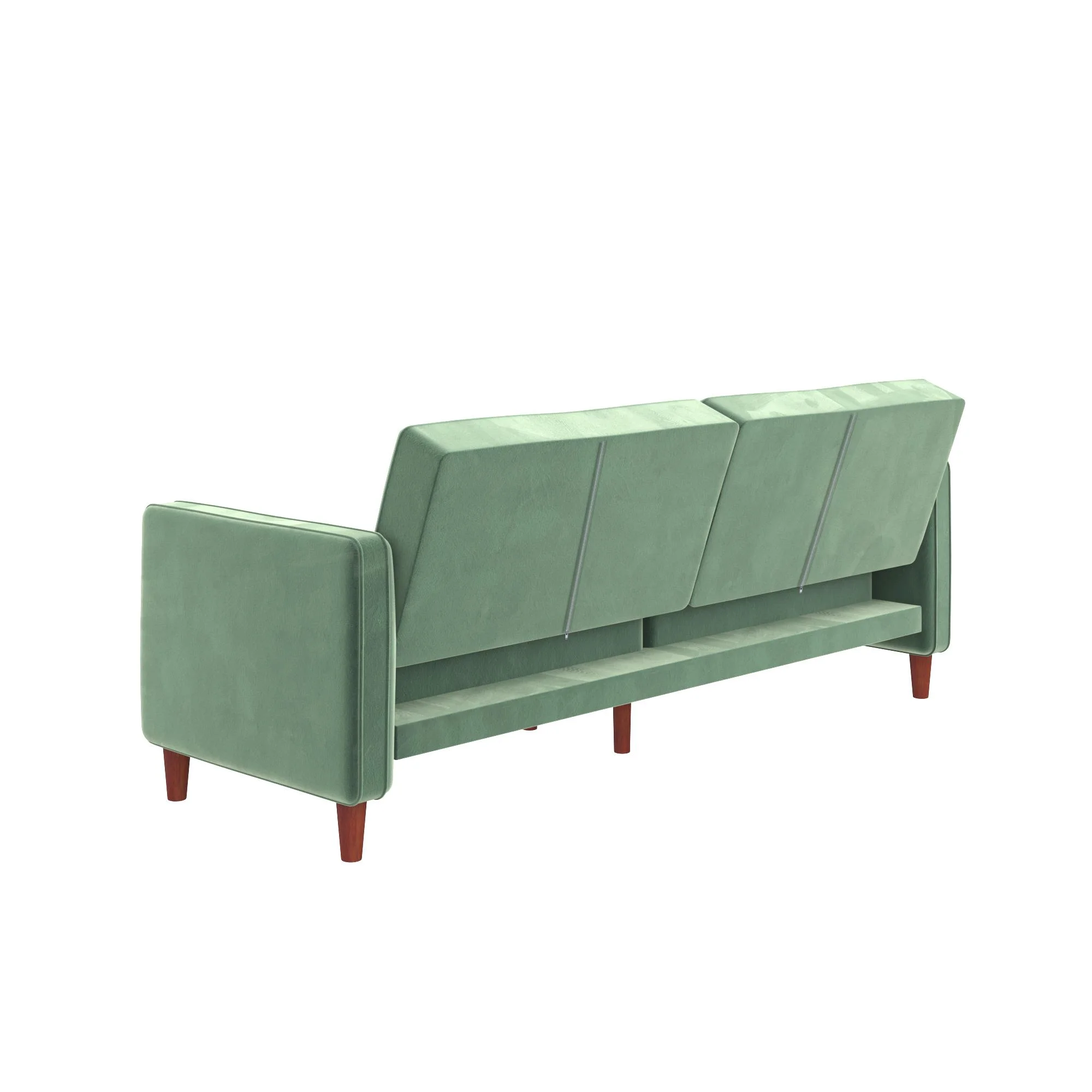 DHP Pin Tufted Transitional Futon, Light Green Velvet - John Pierce Auto Care