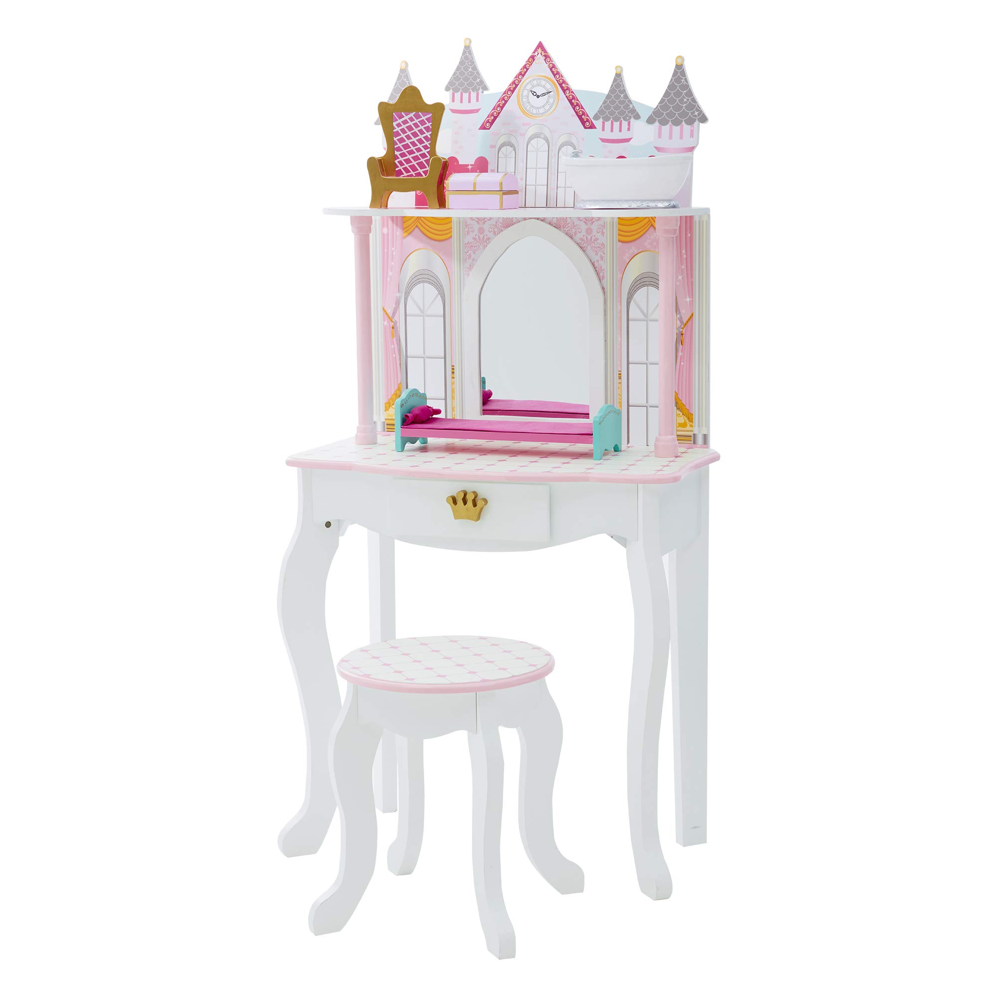 Teamson Kids Dreamland Castle Vanity Table and Stool Set - John Pierce Auto Care