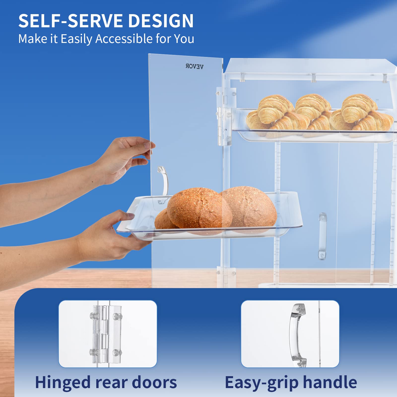 VEVOR Pastry Display Case with Removable Trays - John Pierce Auto Care
