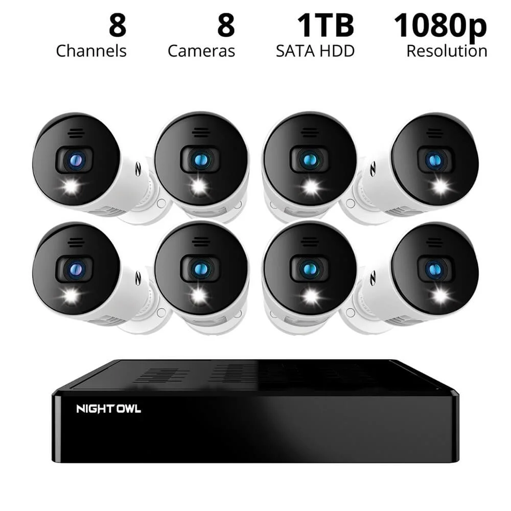 Night Owl BTD2818LSA BTD2 Series Bluetooth 8 Channel 1080p DVR & 8 x 1080p Light Cameras with Audio - John Pierce Auto Care