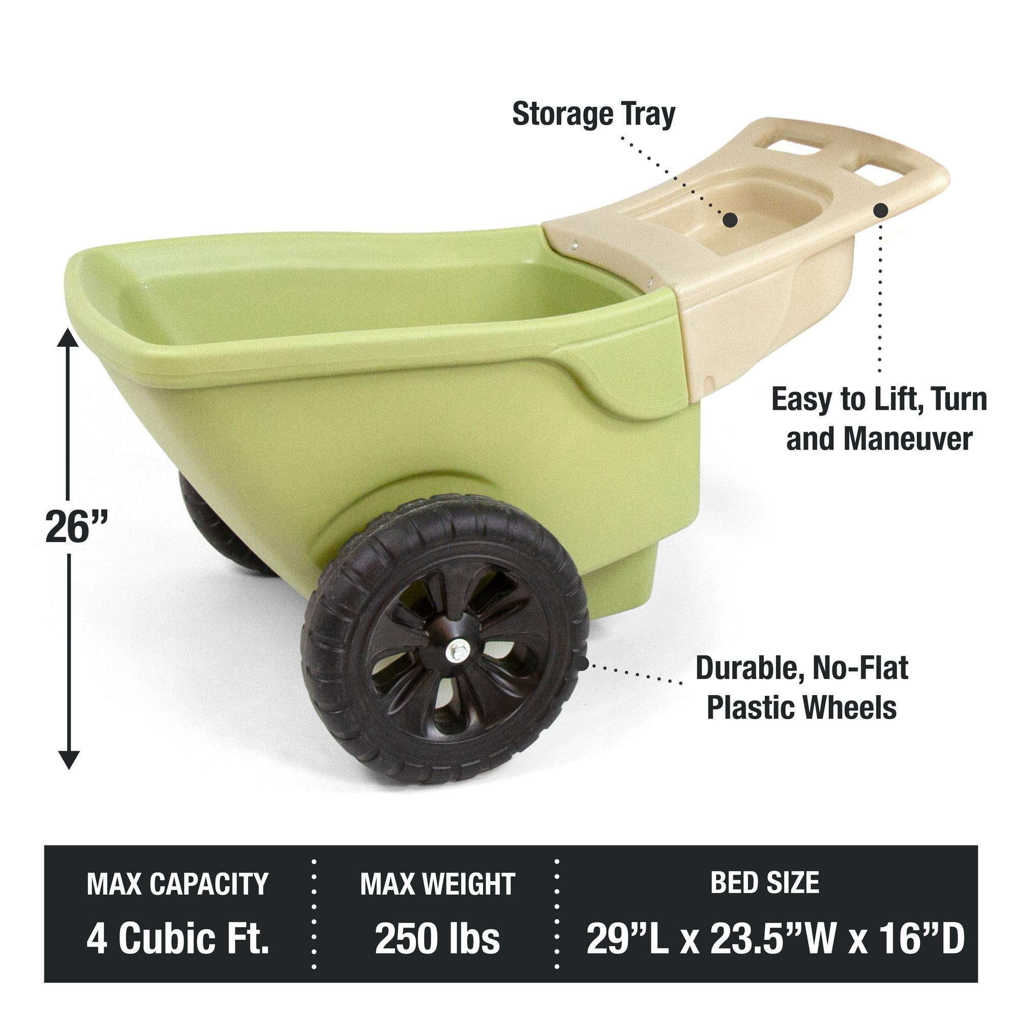 Simplay3 Easy Haul Plastic Wheelbarrow with Tool Tray - John Pierce Auto Care