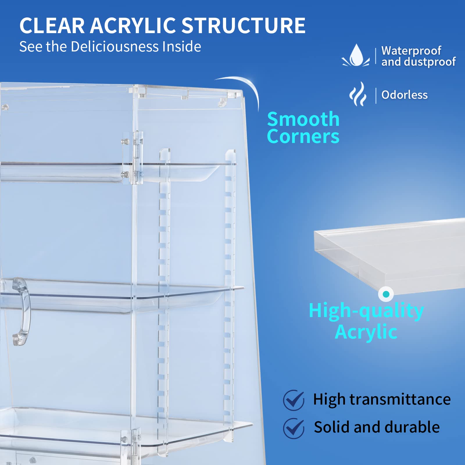 VEVOR Pastry Display Case with Removable Trays - John Pierce Auto Care
