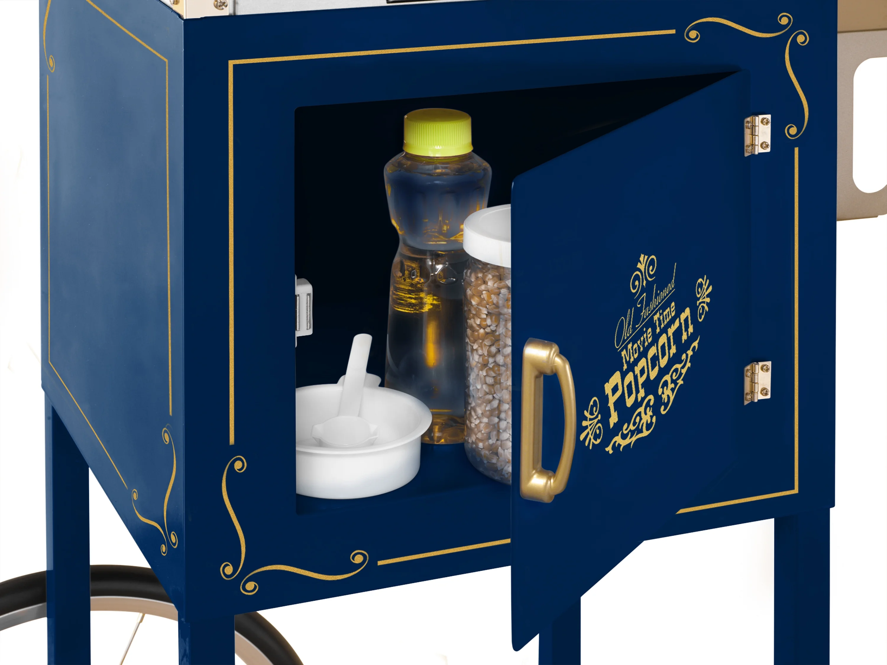 Nostalgia Appliances Popcorn Cart Vintage Movie Theatre Popcorn Machine, Navy - John Pierce Auto Care