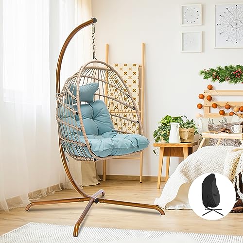NICESOUL Wicker Rattan Hanging Swing Egg Chair with Stand - John Pierce Auto Care