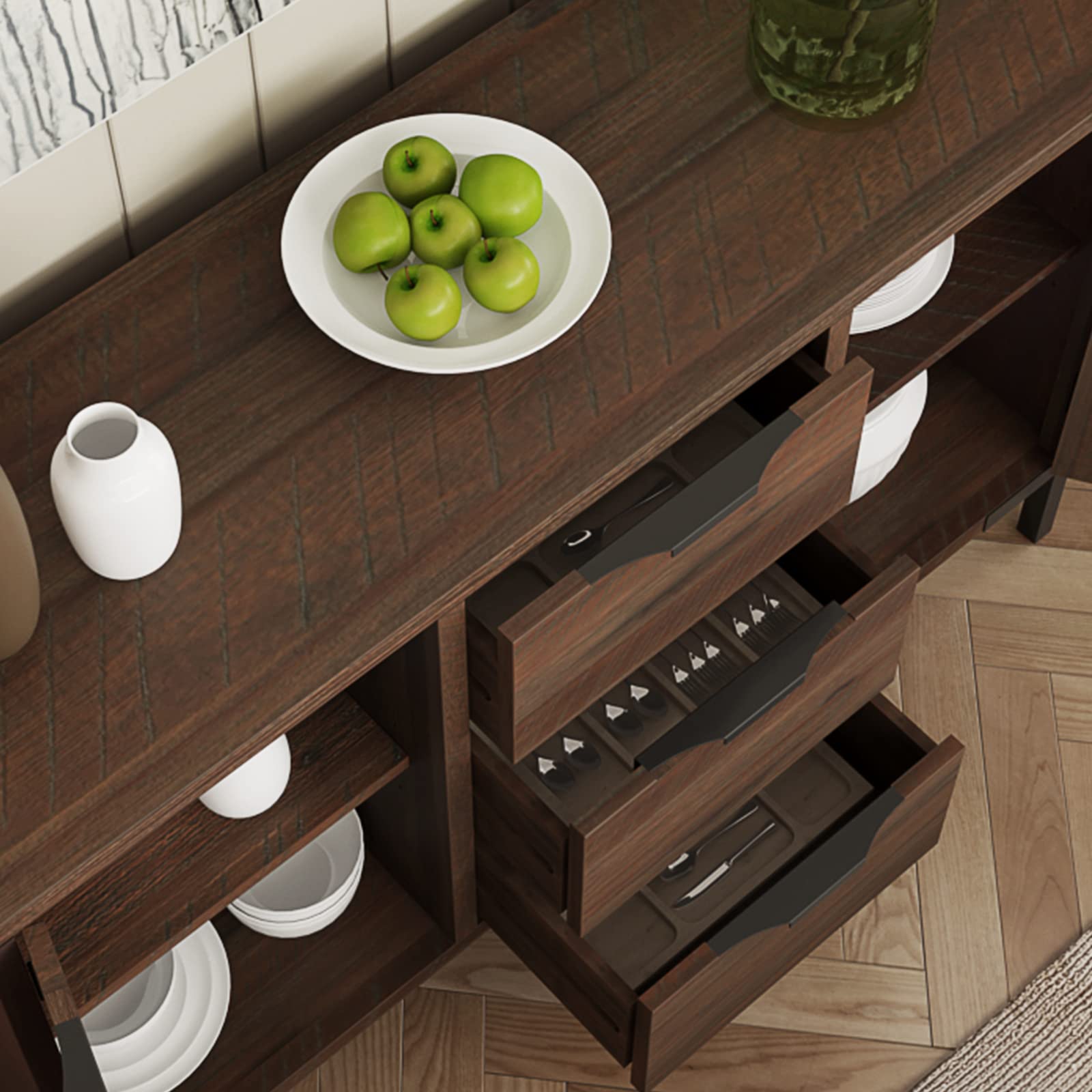 Bme Arcadia Premium Solid Wood Buffet Sideboard Cabinet - John Pierce Auto Care