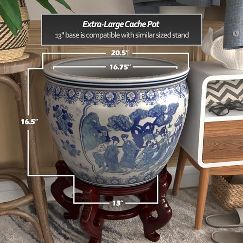 Decorative Blue & White Porcelain Fishbowl - John Pierce Auto Care