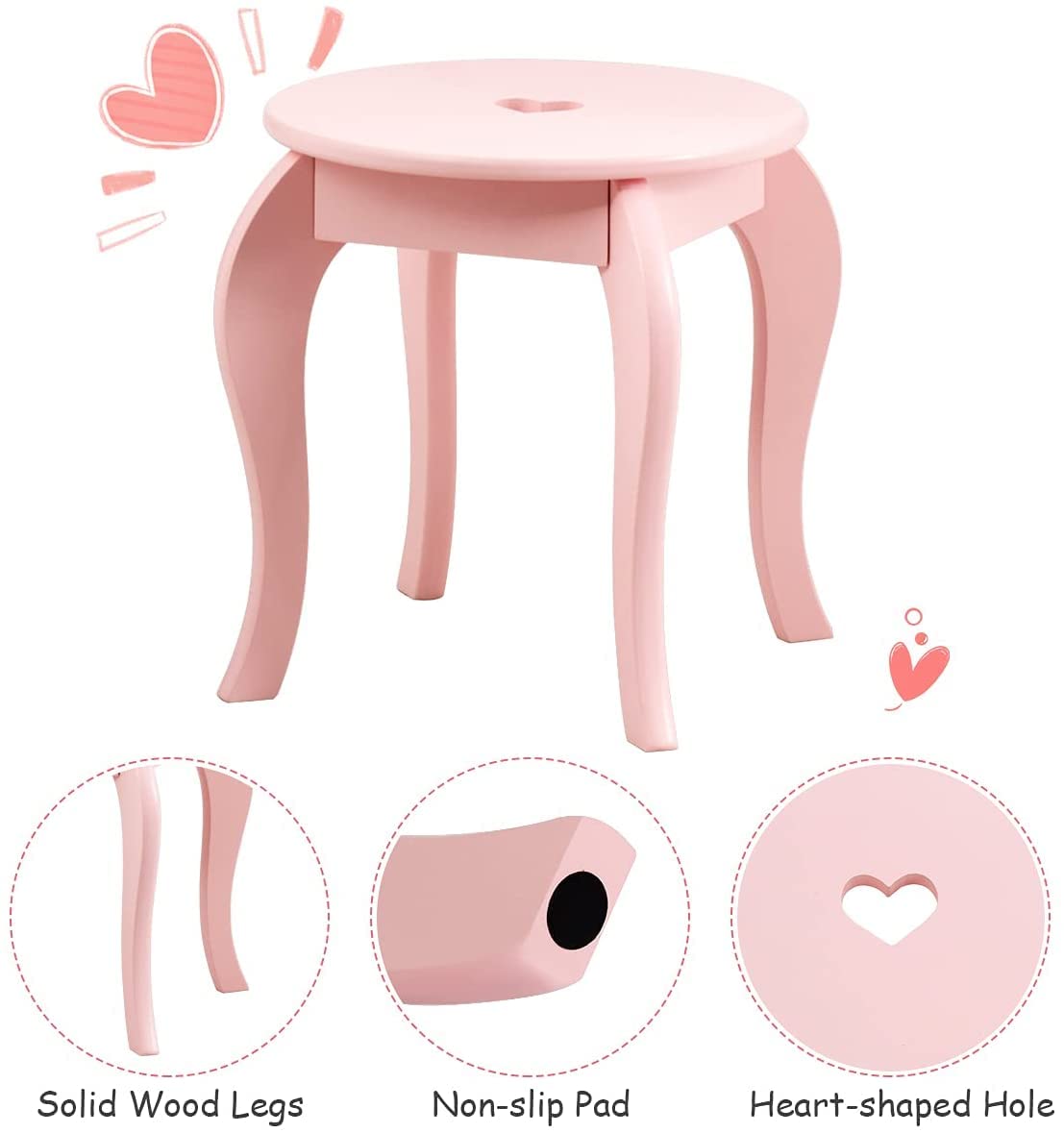 Fireflowery Princess Pretend Vanity Set with Detachable Mirror - John Pierce Auto Care