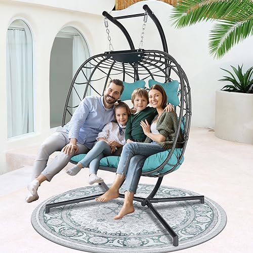 NICESOUL Wicker Rattan Hanging Swing Egg Chair with Stand - John Pierce Auto Care
