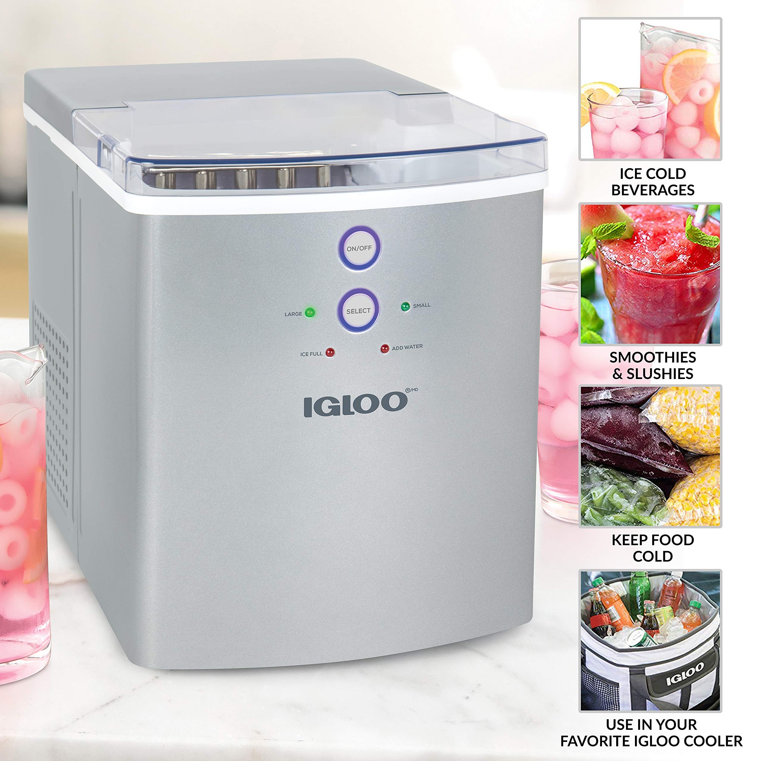 Igloo 33-Pound Large-Capacity Portable Countertop Ice Maker - John Pierce Auto Care