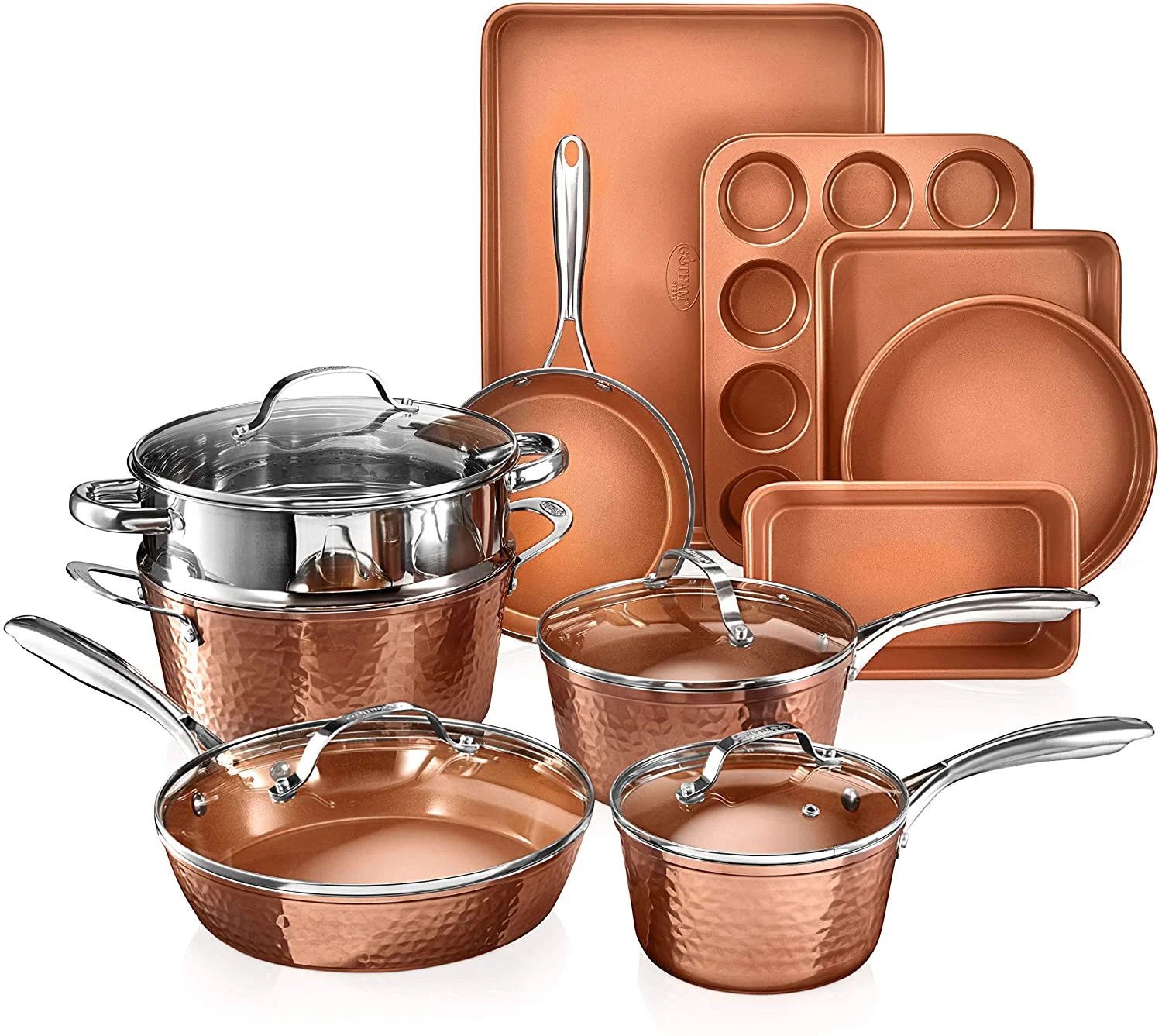 Gotham Steel 15-Piece Hammered Cookware Set - John Pierce Auto Care