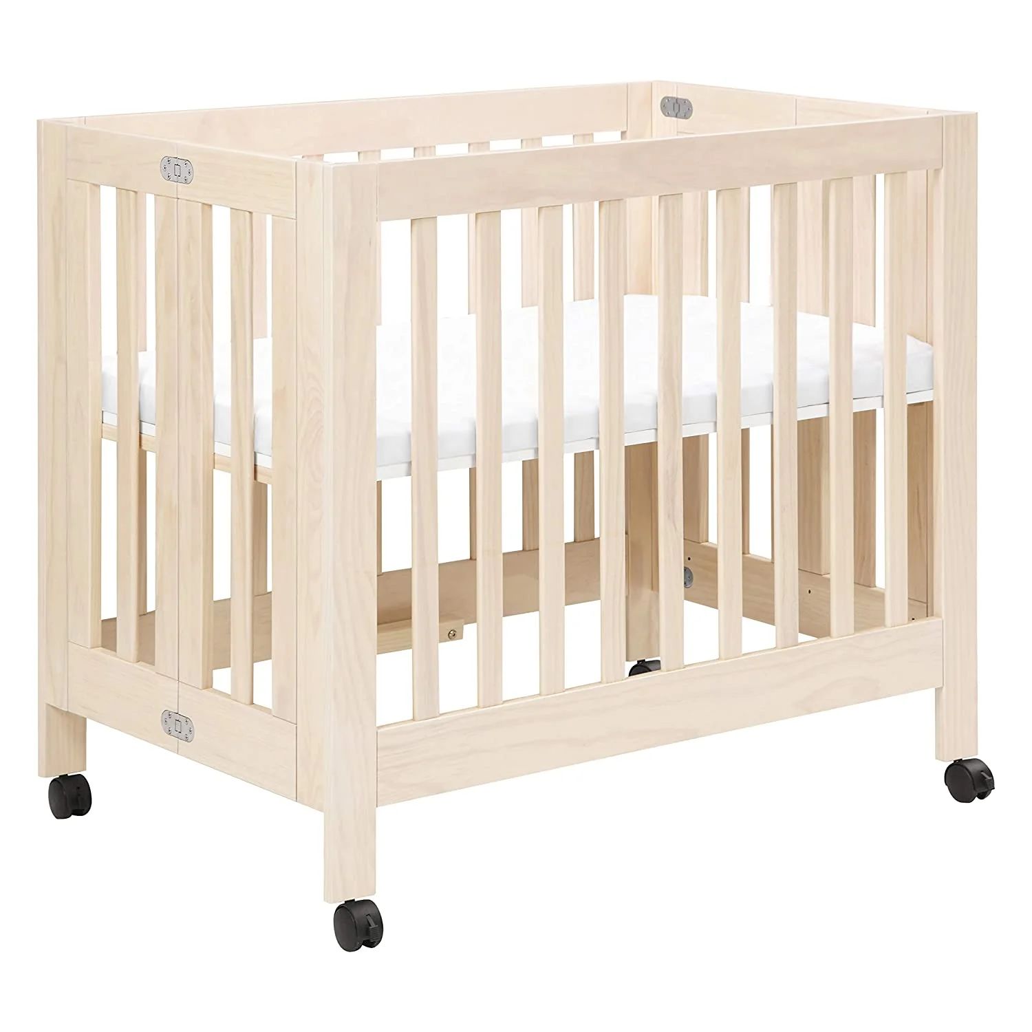 Babyletto Origami Mini Portable Crib Folding with Wheels in Honey, 2 Adjustable Mattress Positions, Greenguard Gold Certified - John Pierce Auto Care
