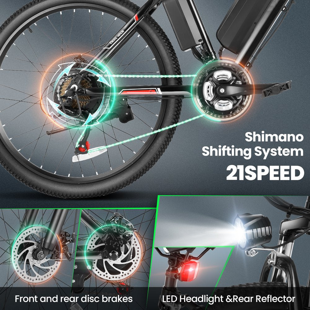 500W Electric Bike 26-Inch Adult E-Bike with Cruise Control - John Pierce Auto Care