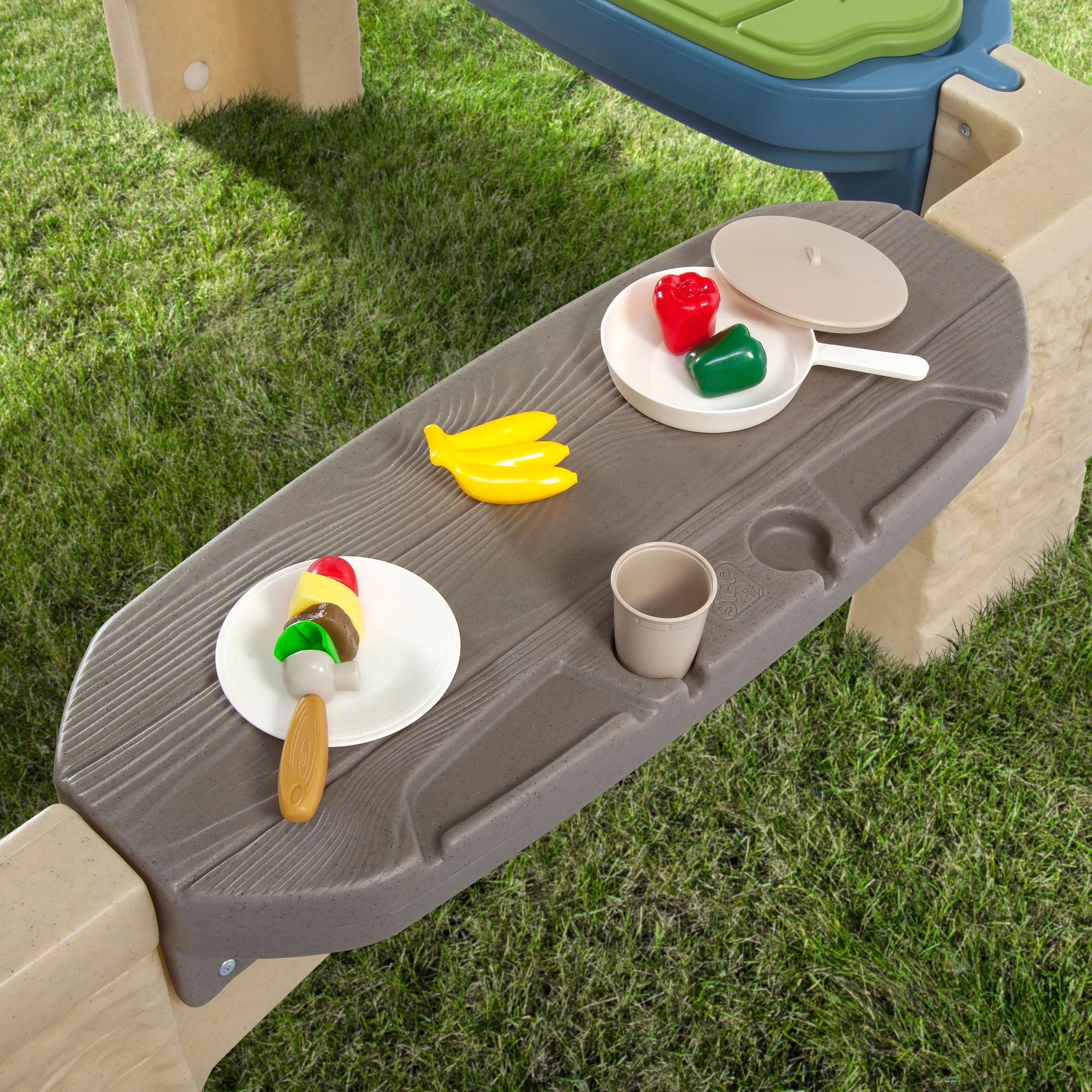 Step2 All-Around Playtime Patio with Canopy with 16 Play Accessories Playhouse Kids Outdoor Toys - John Pierce Auto Care