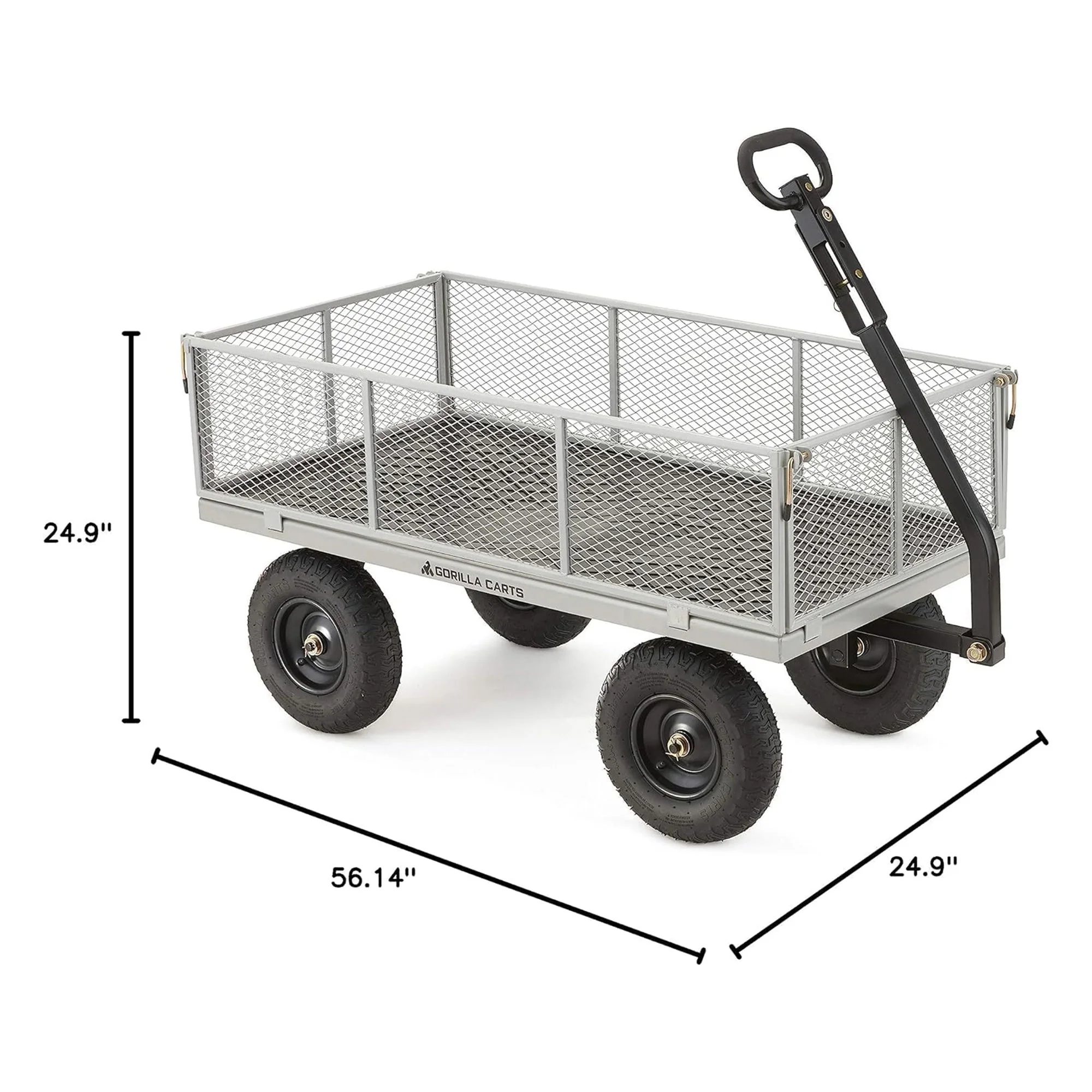 Gorilla Carts GOR1001-Com 1000-lb Steel Utility Cart, 13-inch - John Pierce Auto Care
