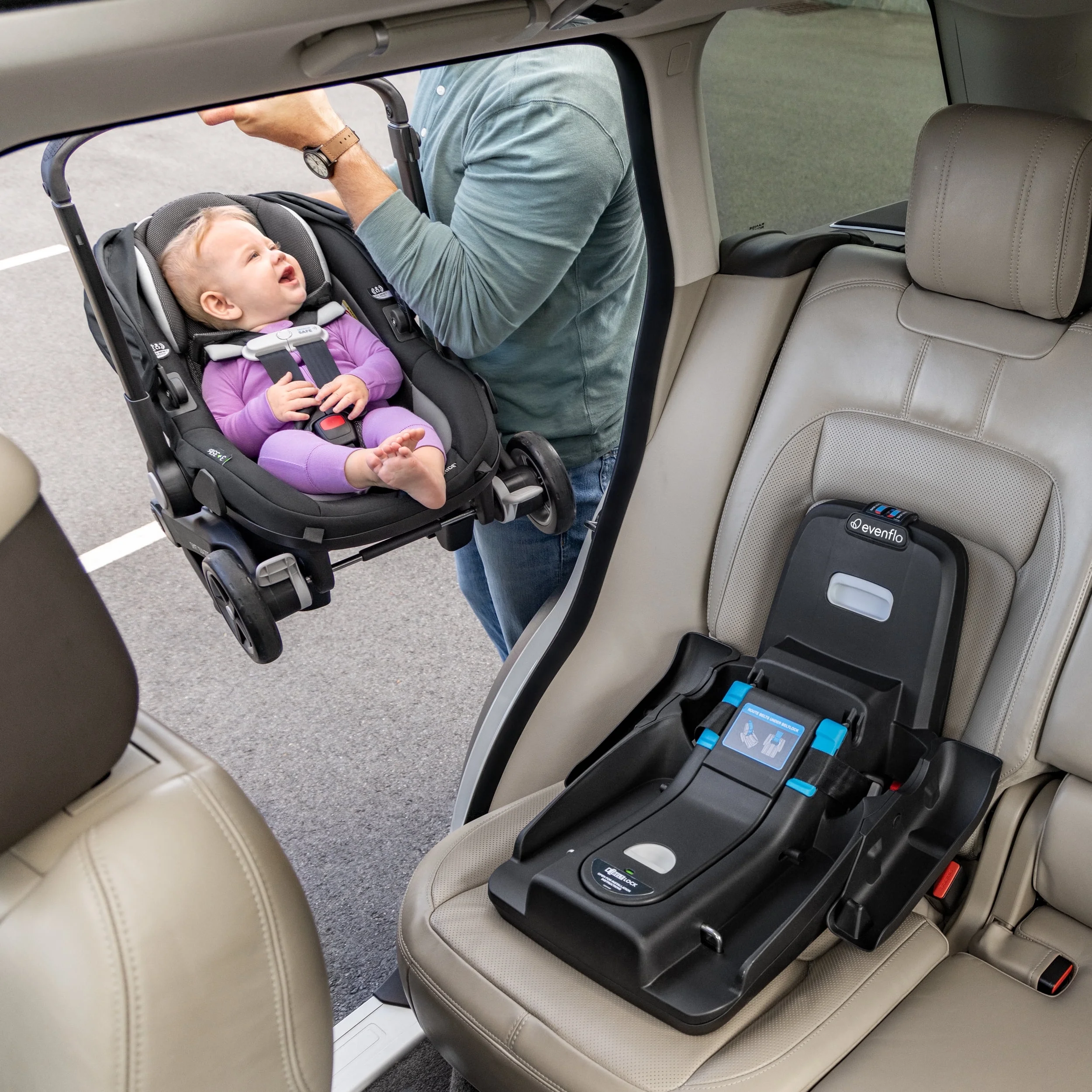 Shyft DualRide with Carryall Storage Infant Car Seat and Stroller Combo (Durham Green) - John Pierce Auto Care