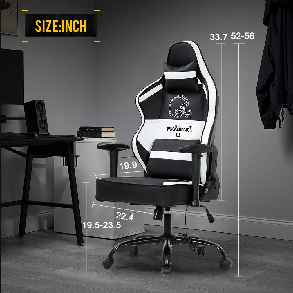 Big and Tall 500lbs Capacity Ergonomic Gaming Chair (Black) - John Pierce Auto Care