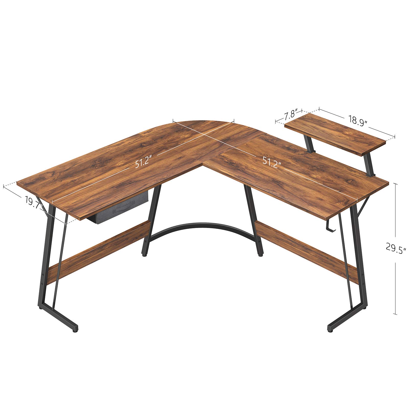 CubiCubi L-Shaped Space-Saving Computer Corner Desk - John Pierce Auto Care
